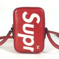 Louis Vuitton Red Color White Epi Leather Pochette Shoulder Bag (Pre-Owned)