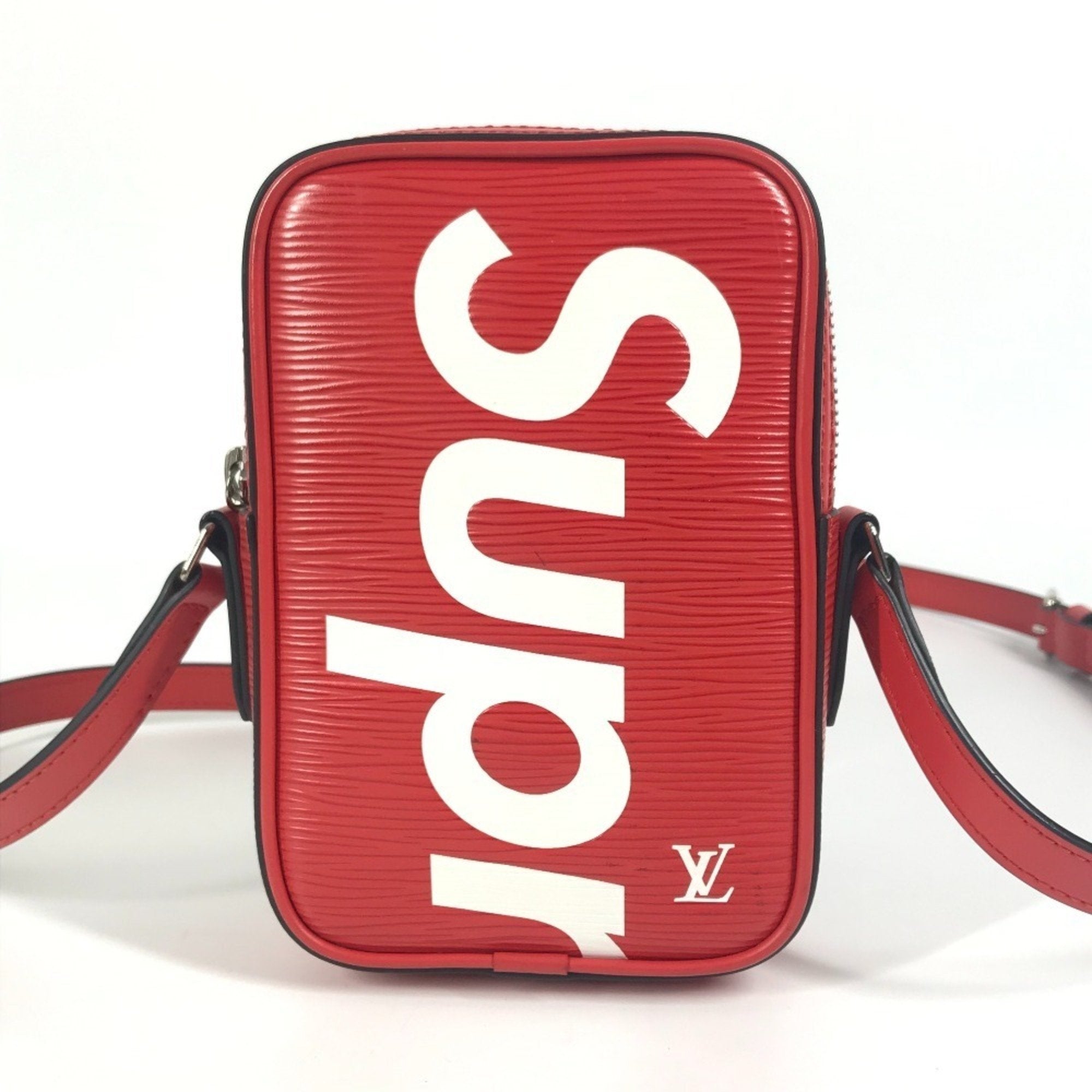 Louis Vuitton Red Color White Epi Leather Pochette Shoulder Bag (Pre-Owned)