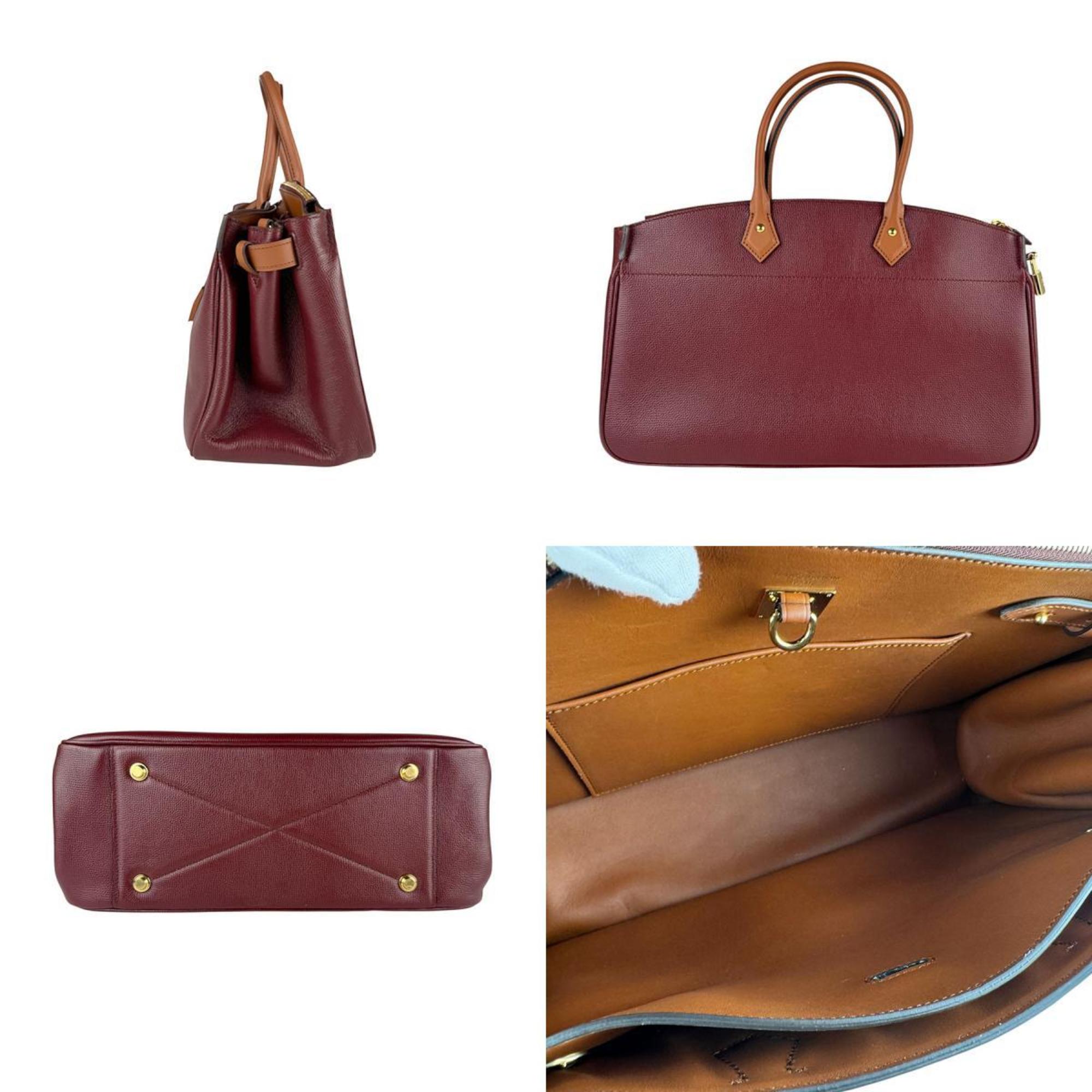 Louis Vuitton Brown Burgundy Leather Handbag Shoulder Bag (Pre-Owned)