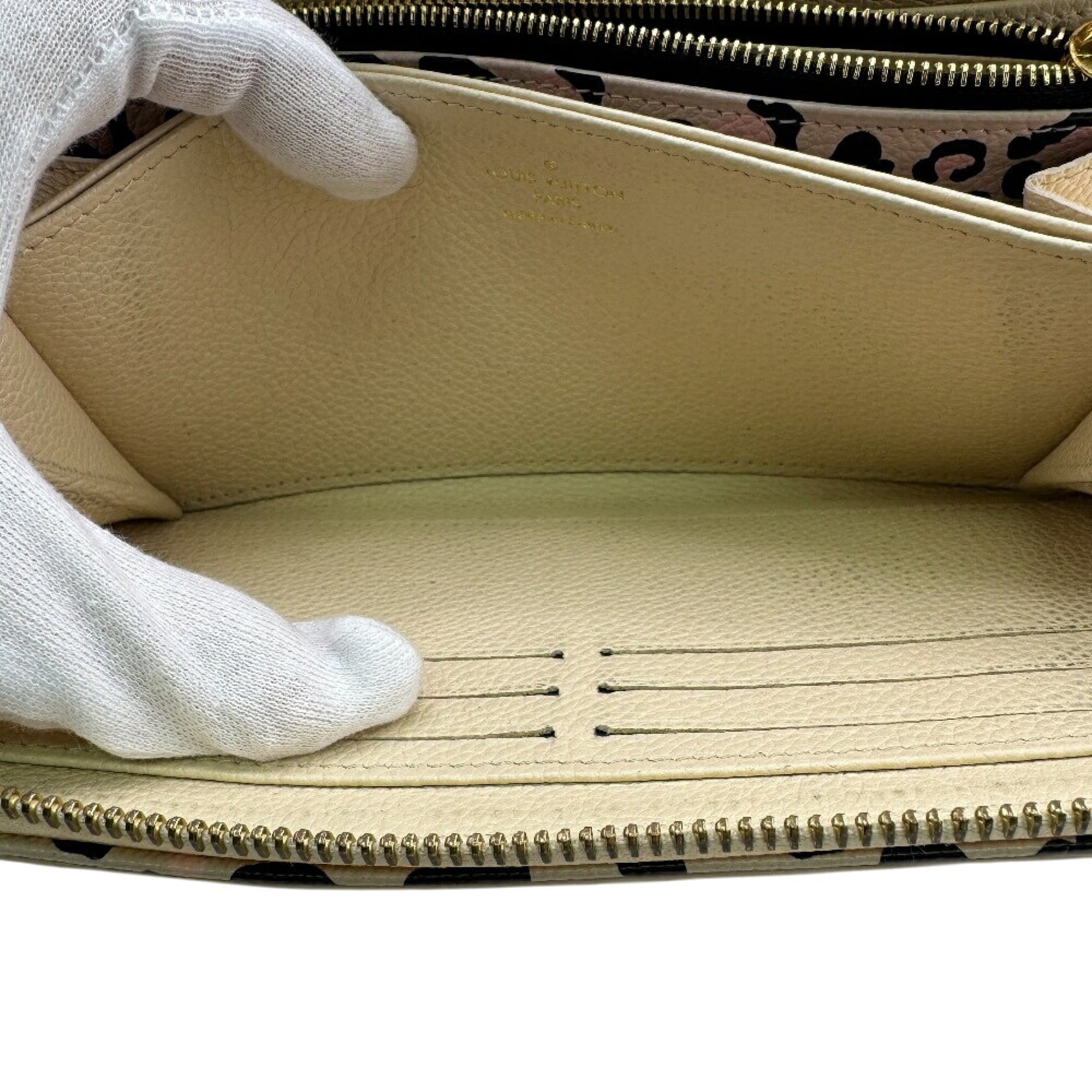 Louis Vuitton Beige Leather Long Wallet (Bi-Fold) (Pre-Owned)