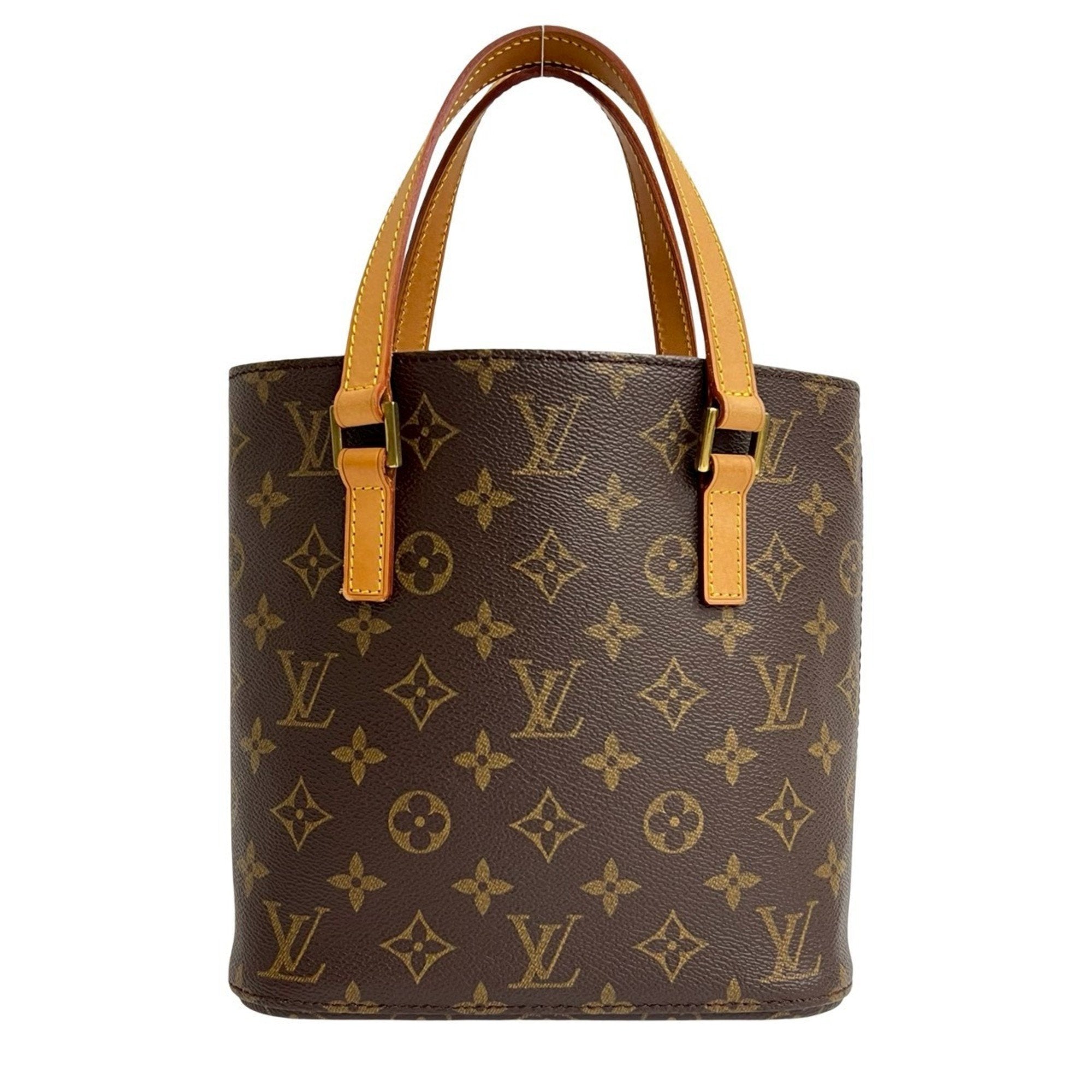 Louis Vuitton Brown Leather Pvc Handbag Tote Bag (Pre-Owned)