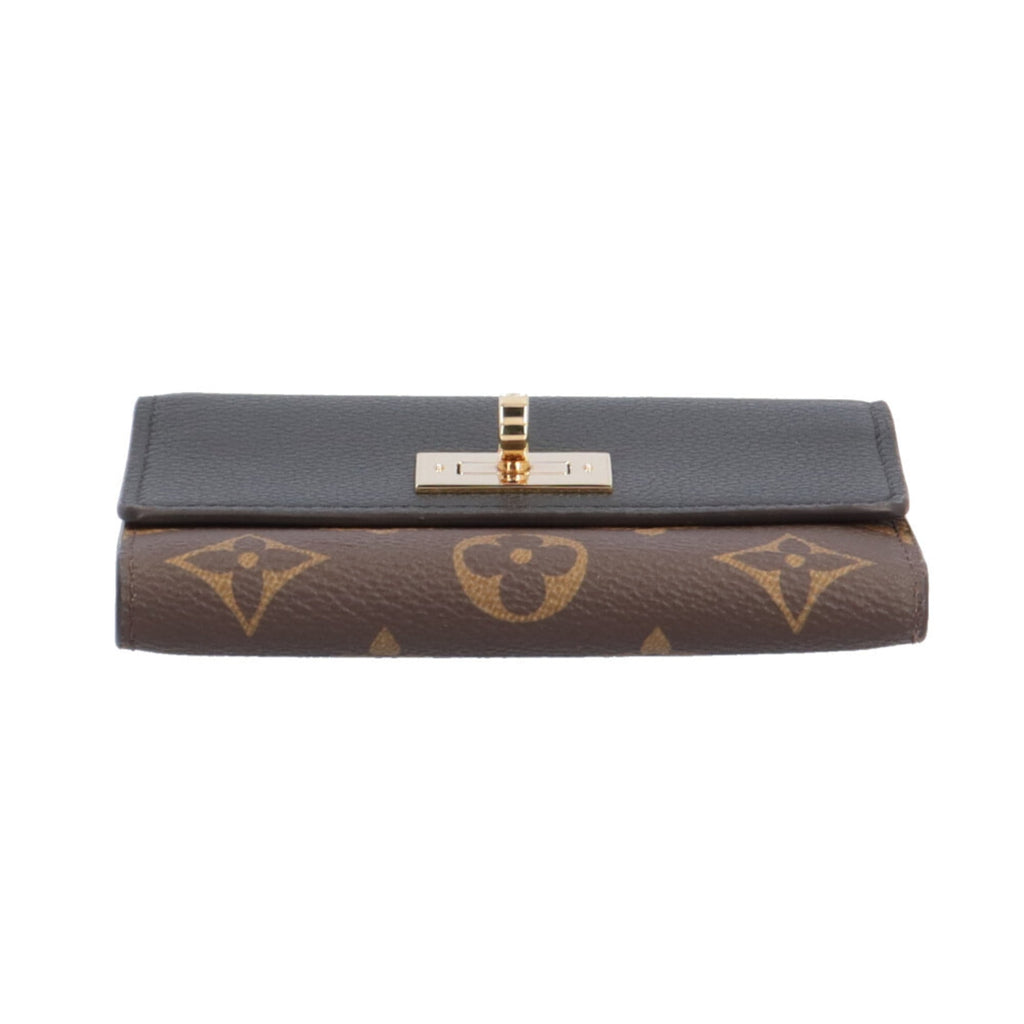Louis Vuitton Black Brown Monogram Wallet (Tri-Fold) (Pre-Owned)