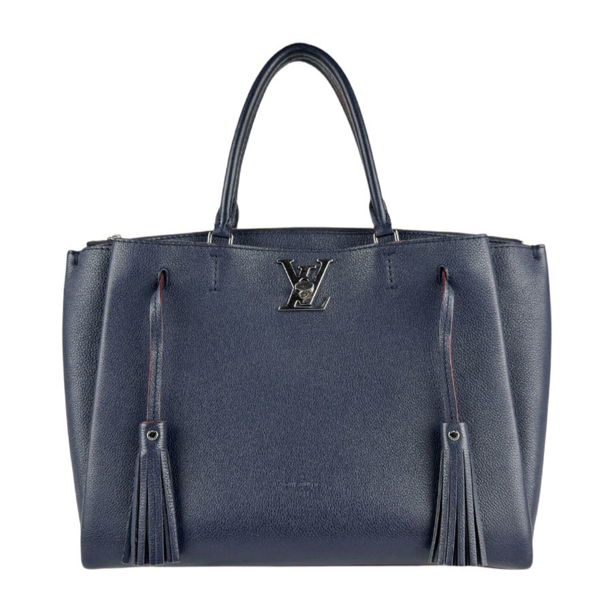 Louis Vuitton Navy Leather Handbag Shoulder Bag (Pre-Owned)