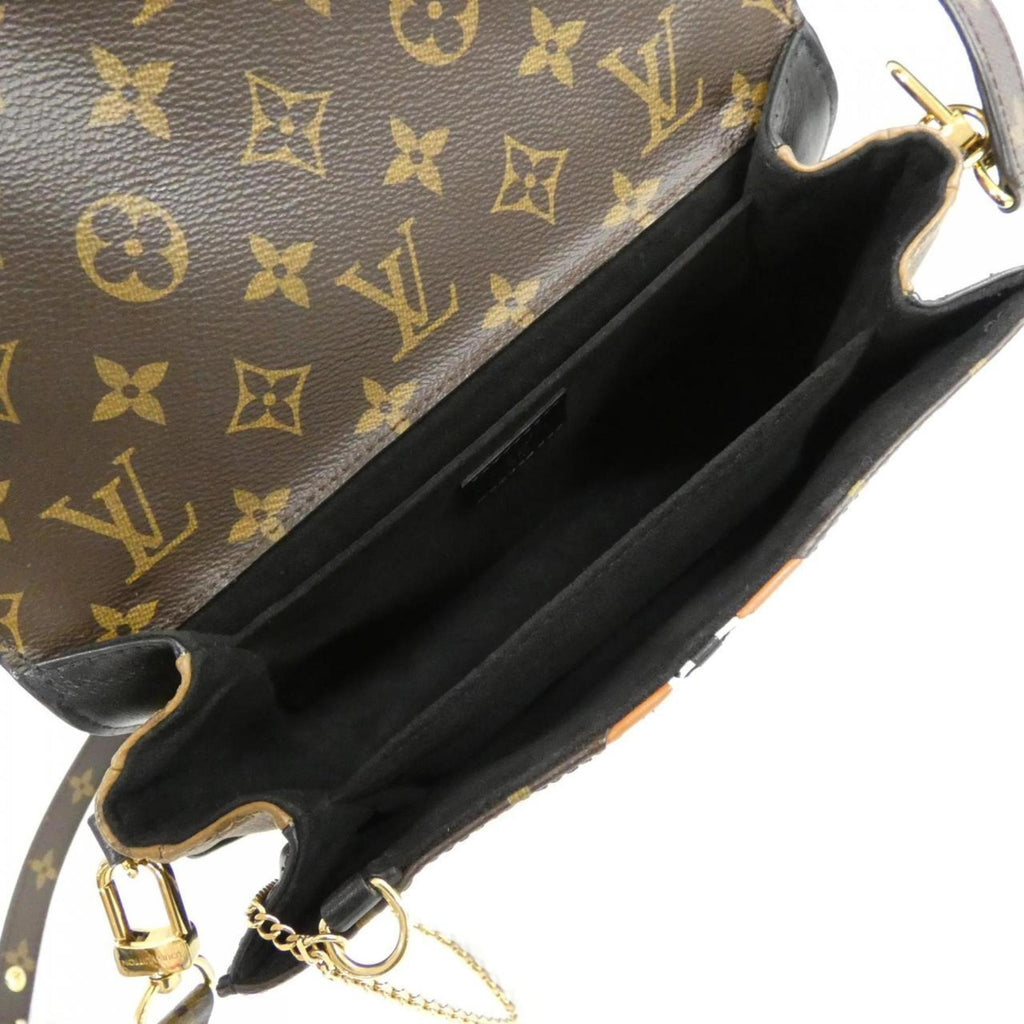 Louis Vuitton Monogram Marron Coated Canvas Leather Handbag Pochette (Pre-Owned)