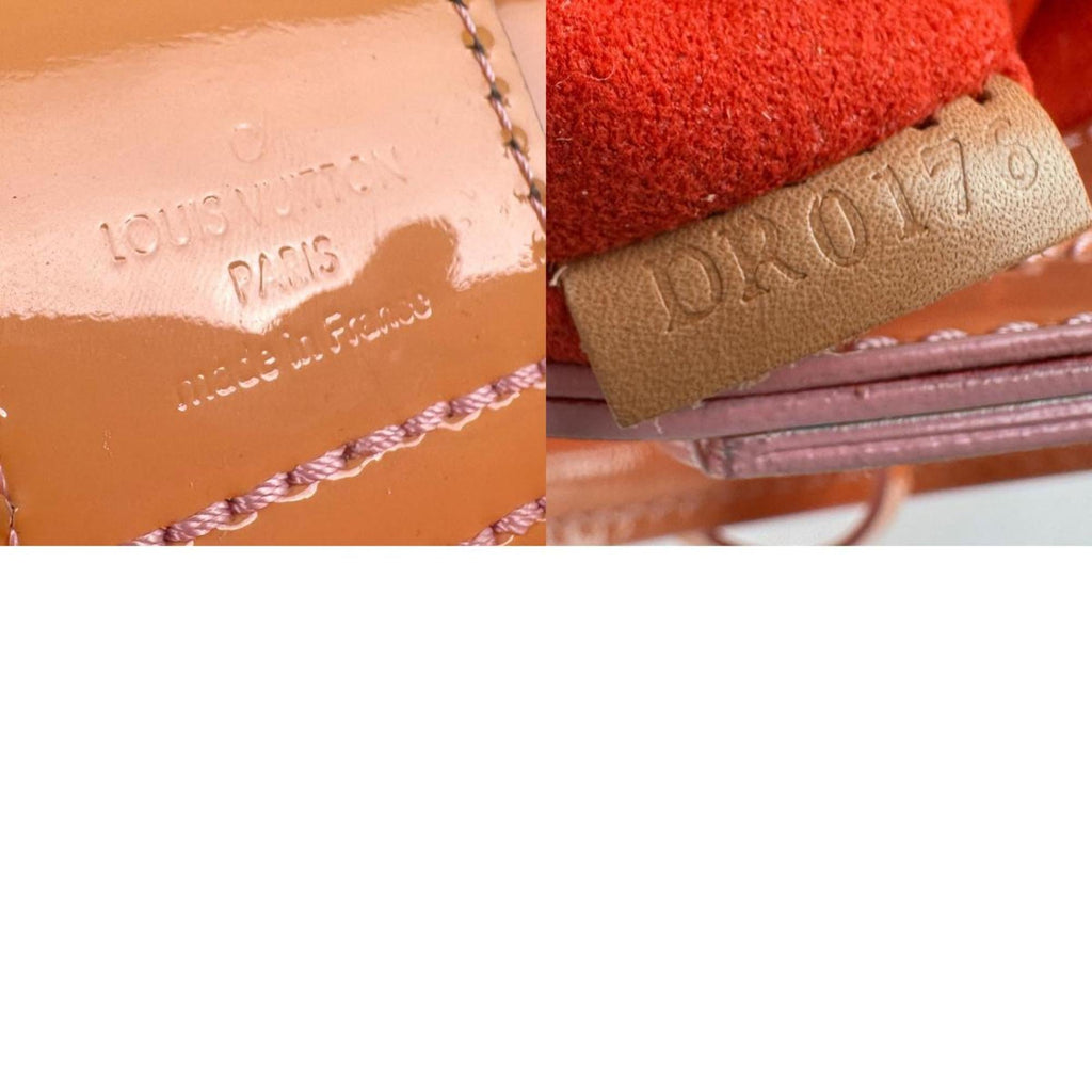 Louis Vuitton Pink Beige Red Color Patent Leather Handbag Shoulder Bag (Pre-Owned)