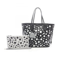 Louis Vuitton Black White Leather Tote Bag (Pre-Owned)