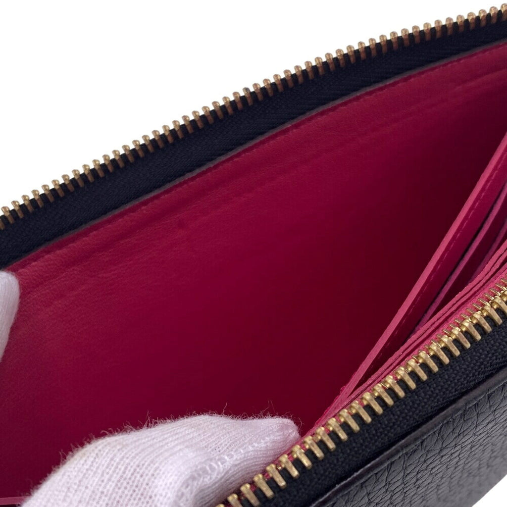 Louis Vuitton Black Leather Long Wallet (Bi-Fold) (Pre-Owned)