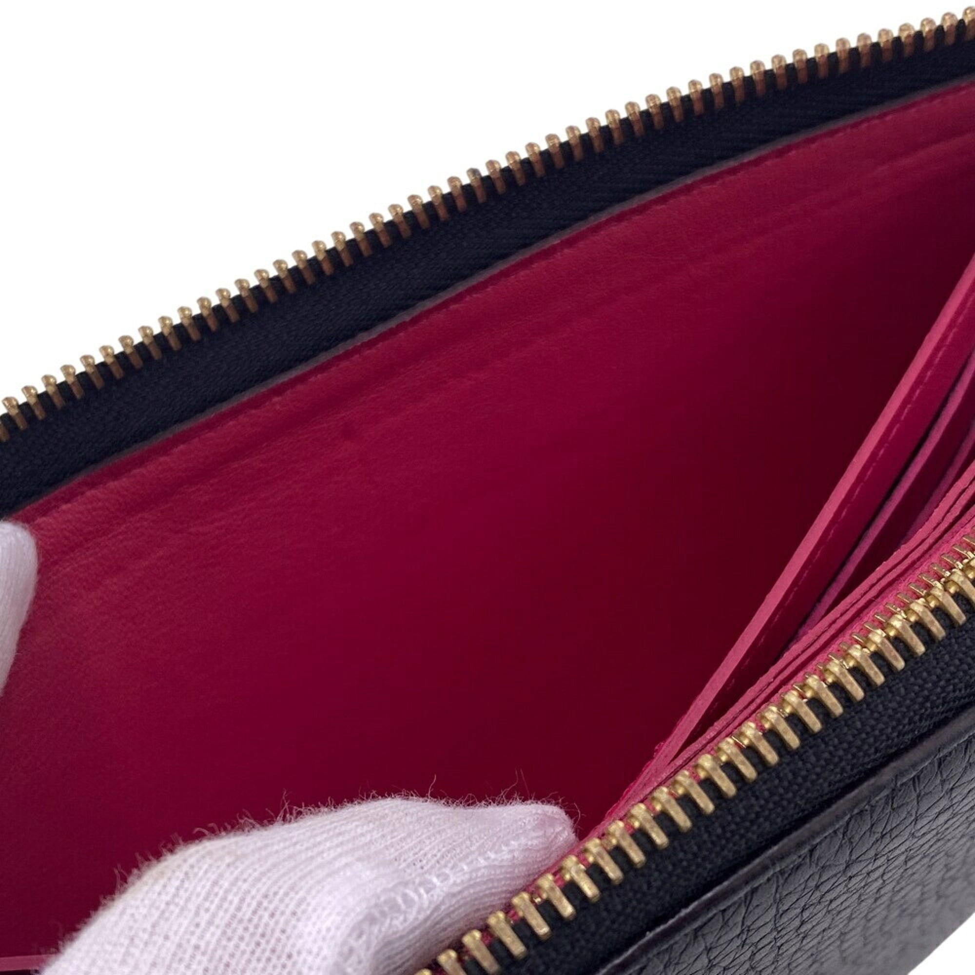 Louis Vuitton Black Leather Long Wallet (Bi-Fold) (Pre-Owned)