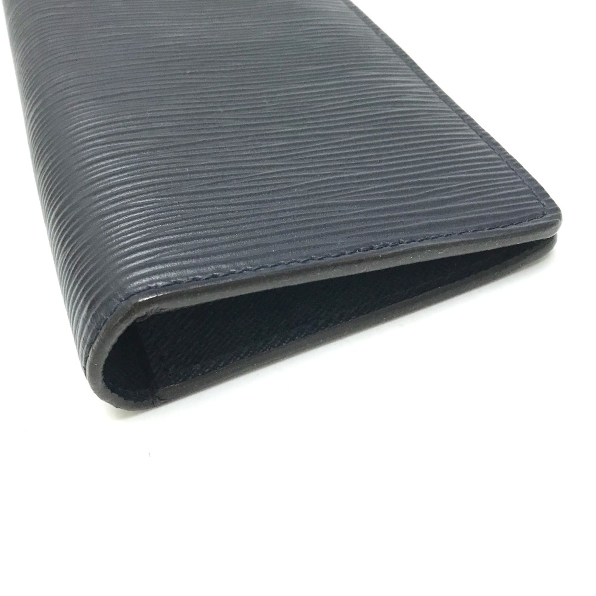 Louis Vuitton Navy Leather Long Wallet (Bi-Fold) (Pre-Owned)
