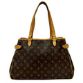 Louis Vuitton Brown Leather Pvc Handbag Tote Bag (Pre-Owned)
