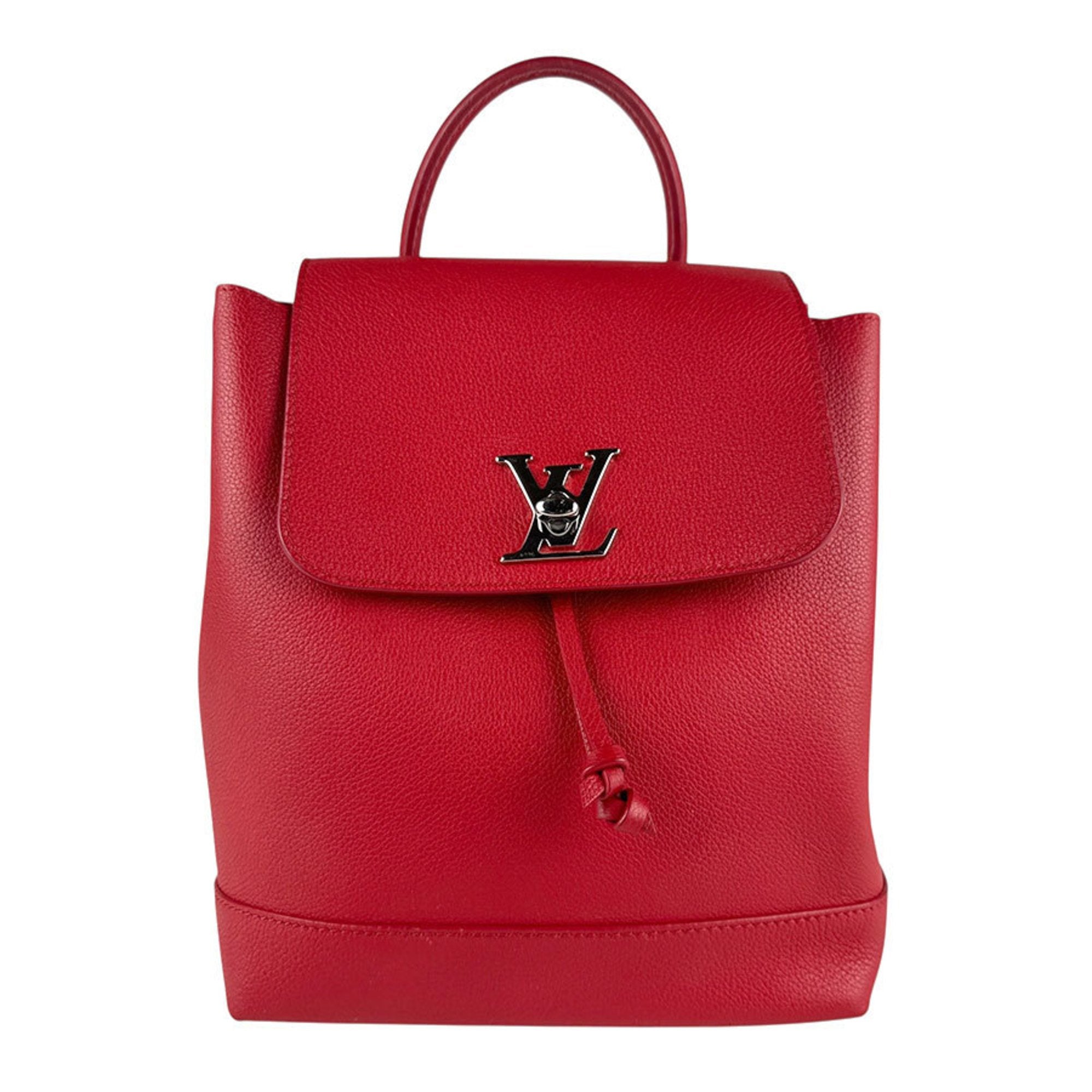 Louis Vuitton Red Color Leather Backpack (Pre-Owned)