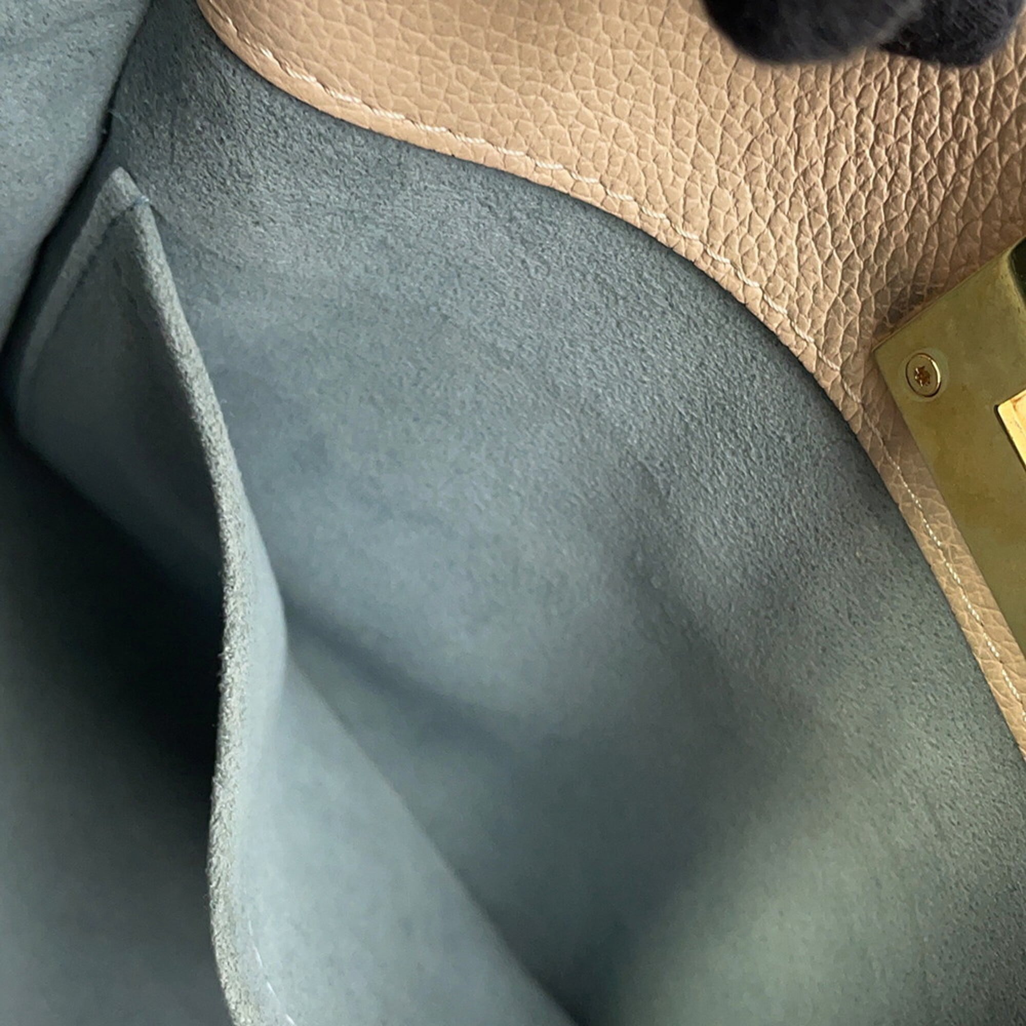 Louis Vuitton Grayish Light Blue Monogram Leather Handbag Shoulder Bag (Pre-Owned)