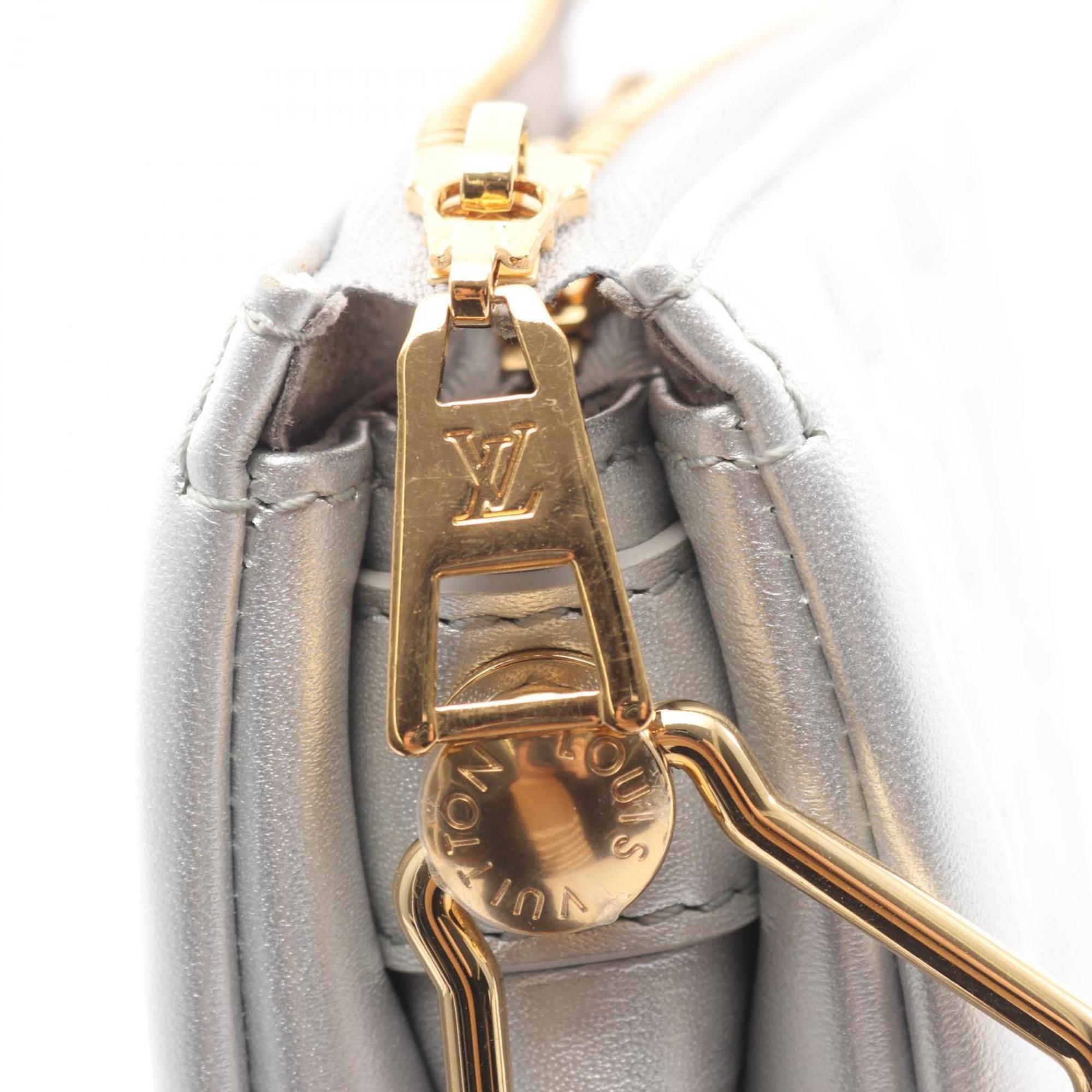 Louis Vuitton Silver Leather Shoulder Bag (Pre-Owned)