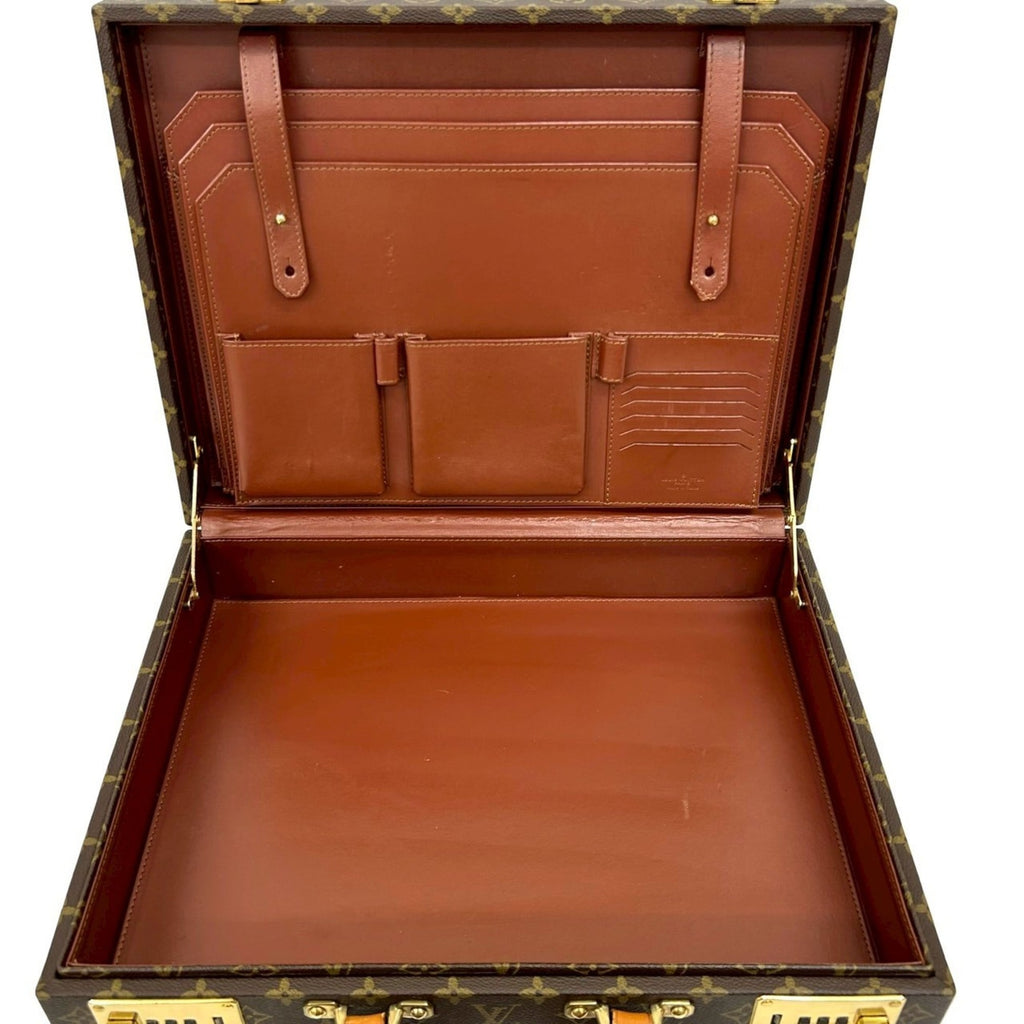 Louis Vuitton Brown Leather Pvc Briefcase (Pre-Owned)