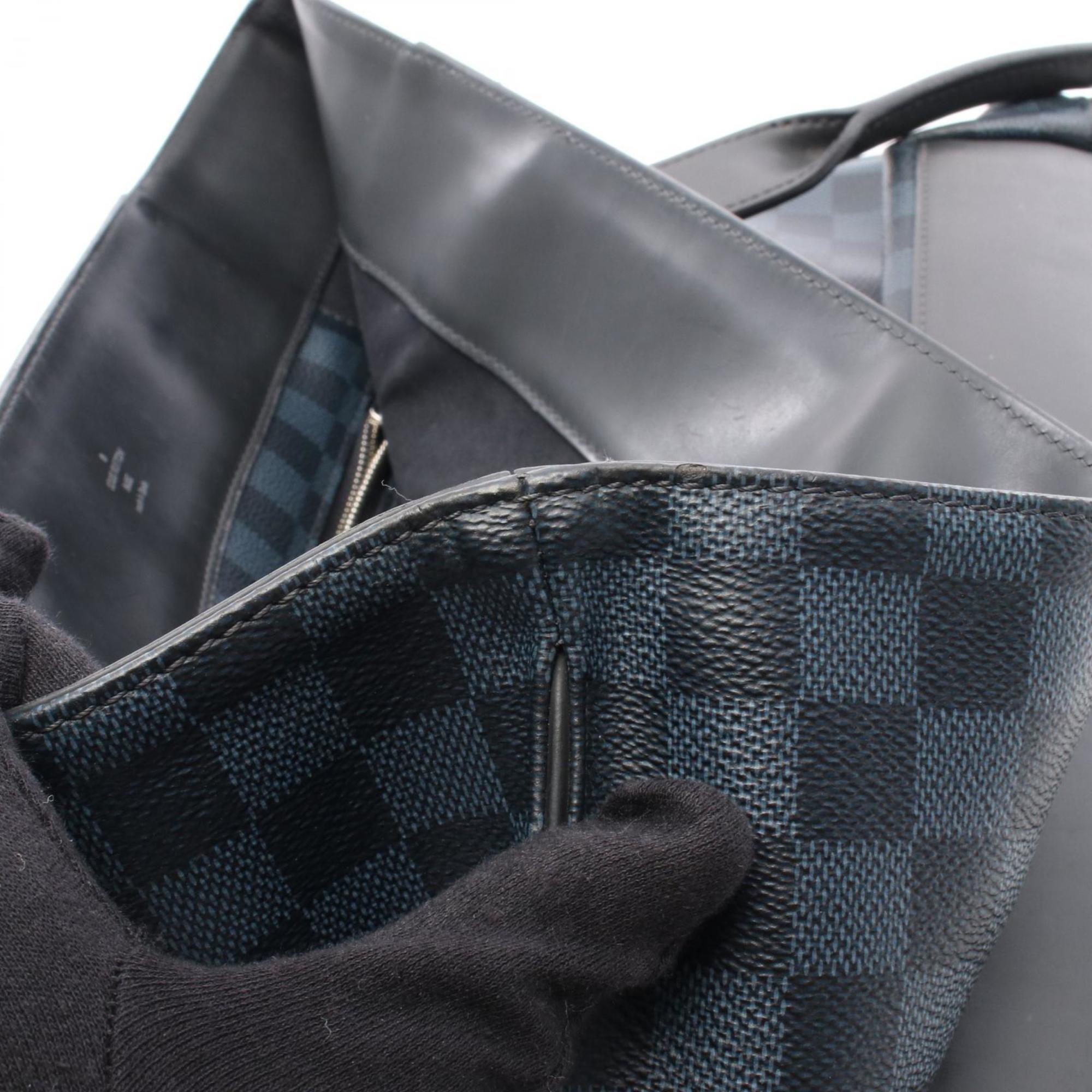 Louis Vuitton Black Navy Coated Canvas Tote Bag (Pre-Owned)