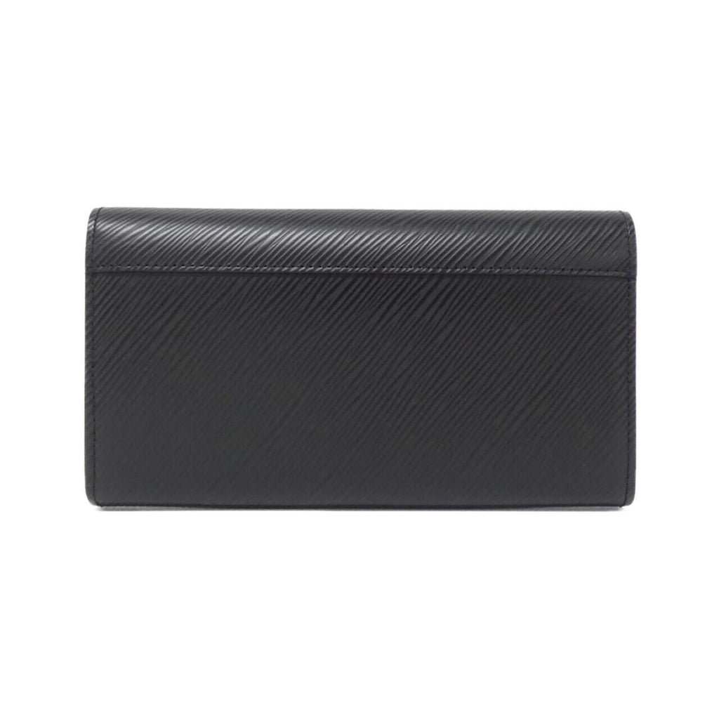 Louis Vuitton Black Leather Long Wallet (Bi-Fold) (Pre-Owned)