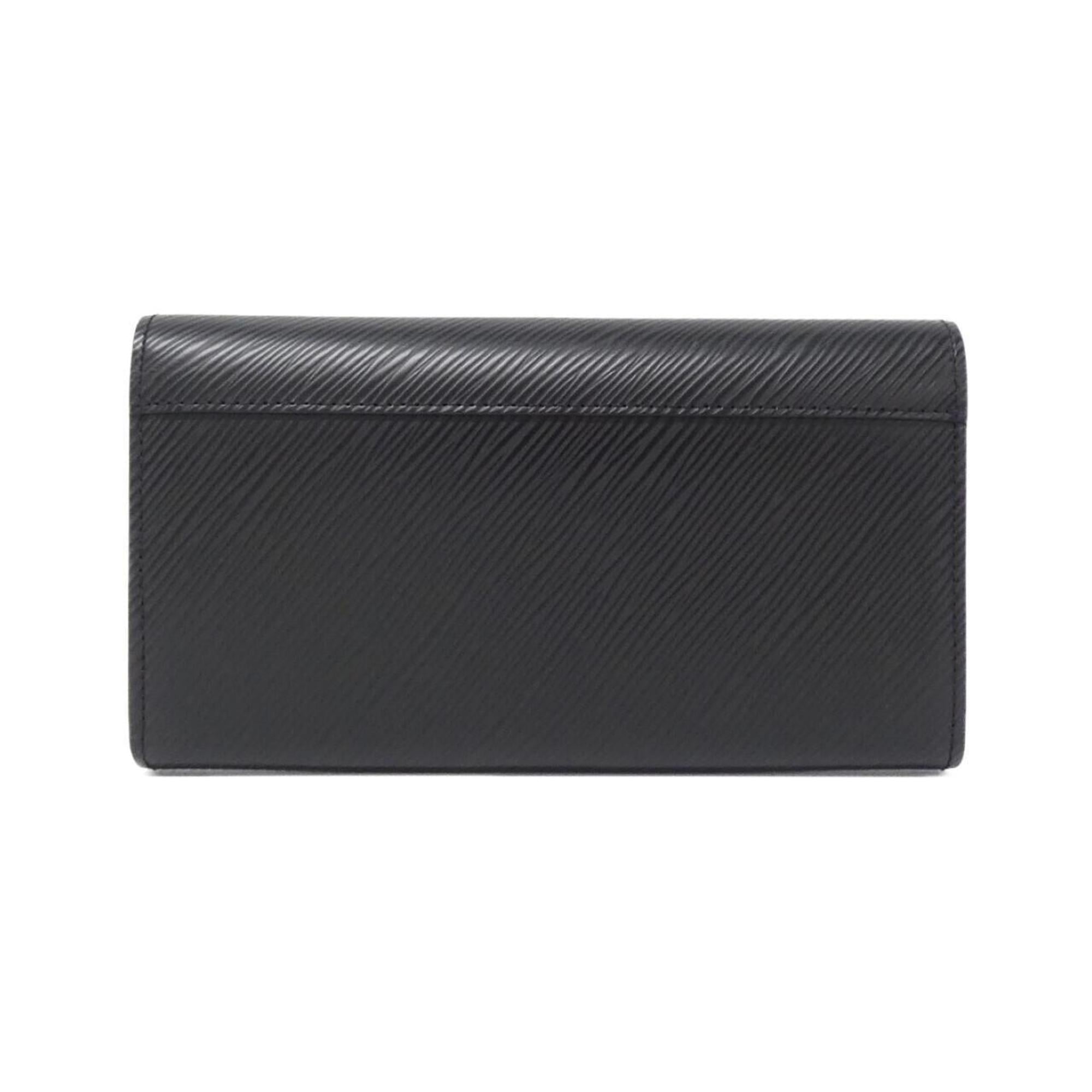 Louis Vuitton Black Leather Long Wallet (Bi-Fold) (Pre-Owned)