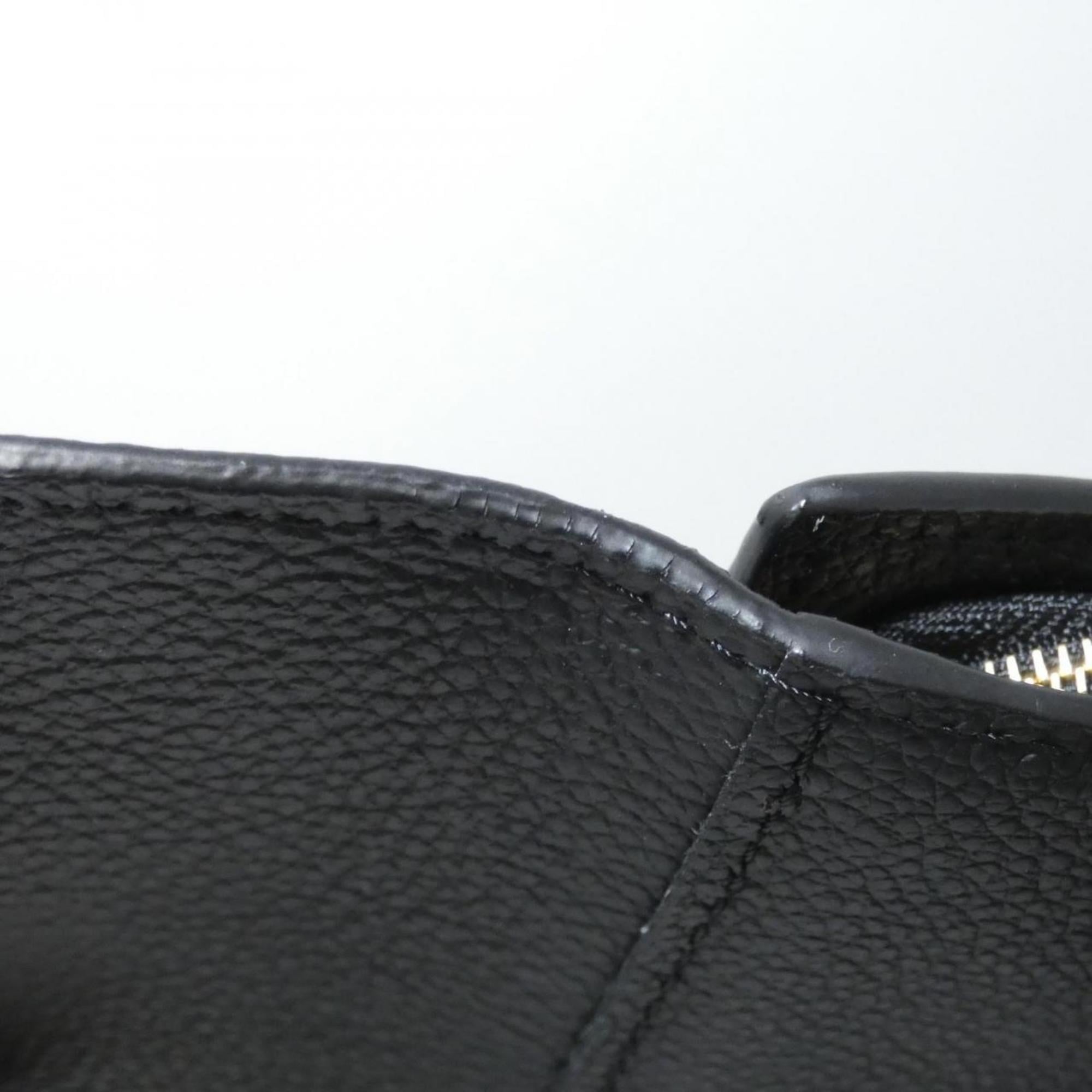 Louis Vuitton Black Leather Wallet (Tri-Fold) (Pre-Owned)