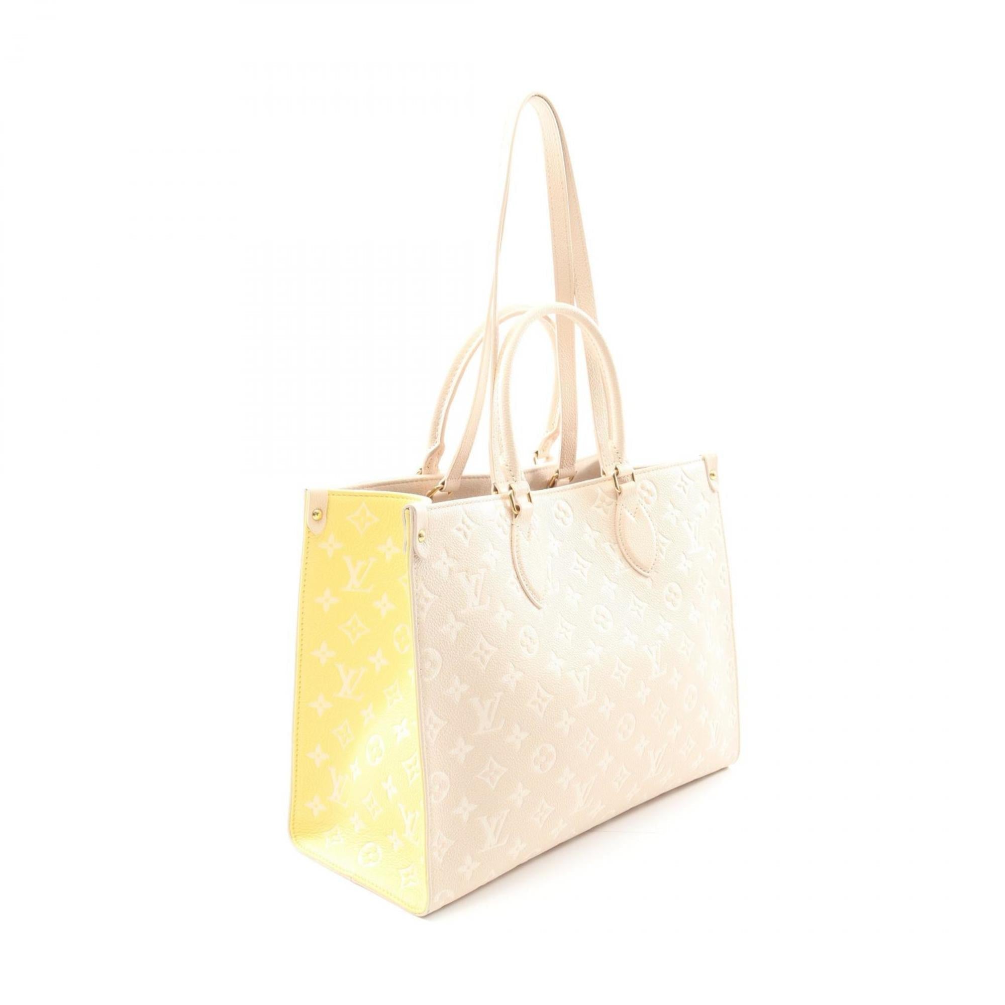 Louis Vuitton Beige Pink Rose Yellow Leather Handbag (Pre-Owned)