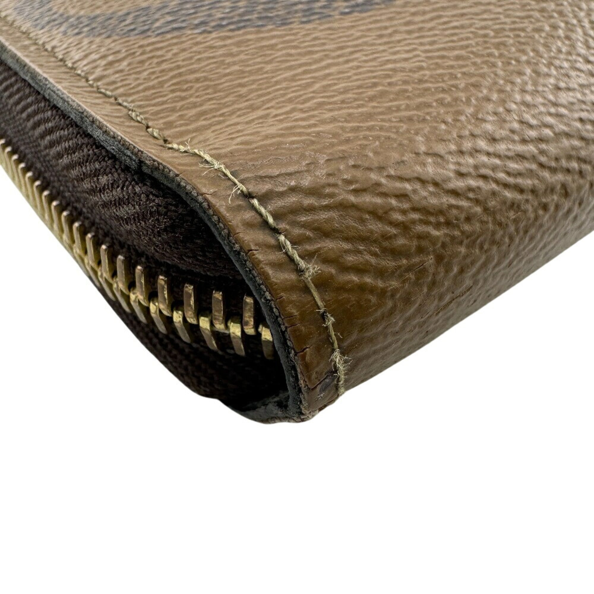 Louis Vuitton Brown Leather Long Wallet (Bi-Fold) (Pre-Owned)