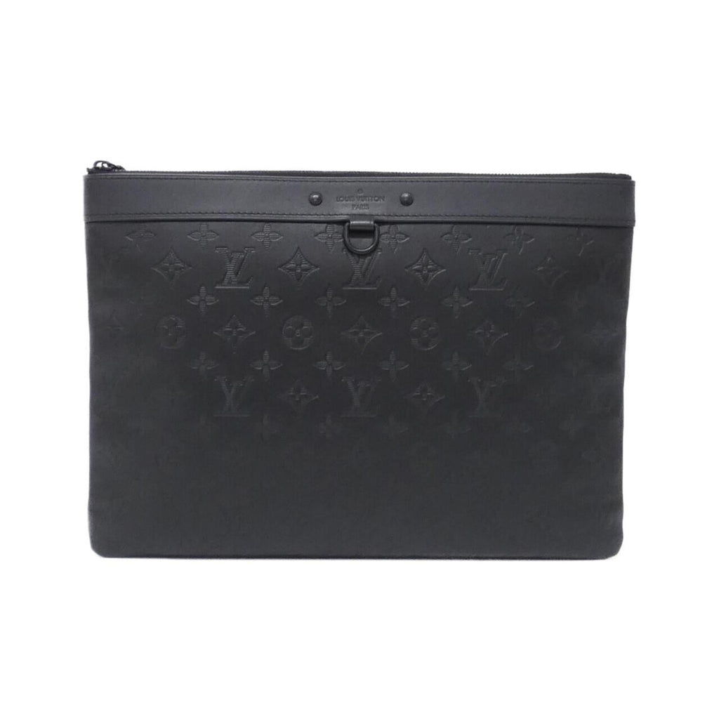 Louis Vuitton Monogram Shadow Black Leather Handbag Pochette (Pre-Owned)