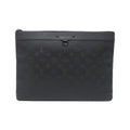 Louis Vuitton Monogram Shadow Black Leather Handbag Pochette (Pre-Owned)