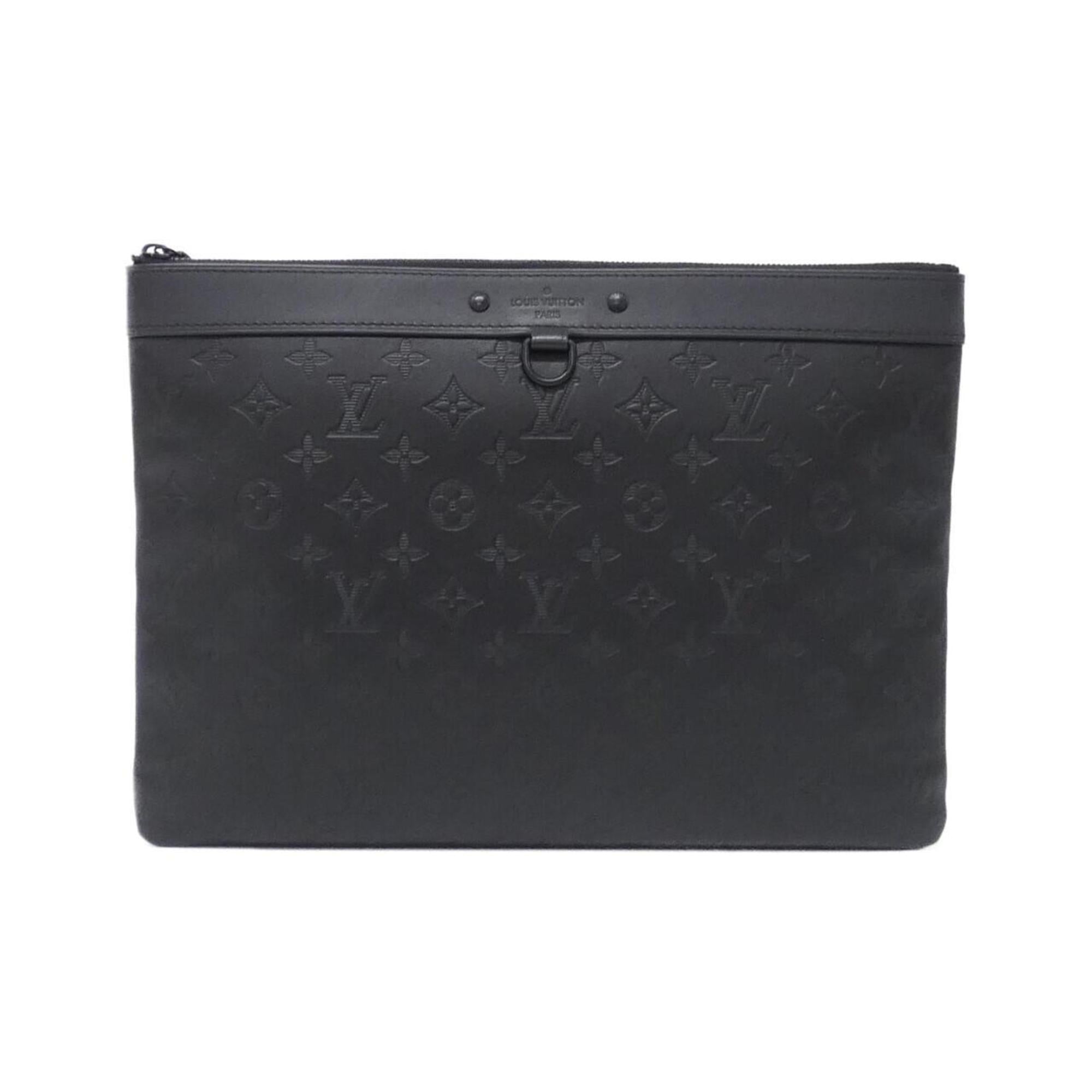 Louis Vuitton Monogram Shadow Black Leather Handbag Pochette (Pre-Owned)