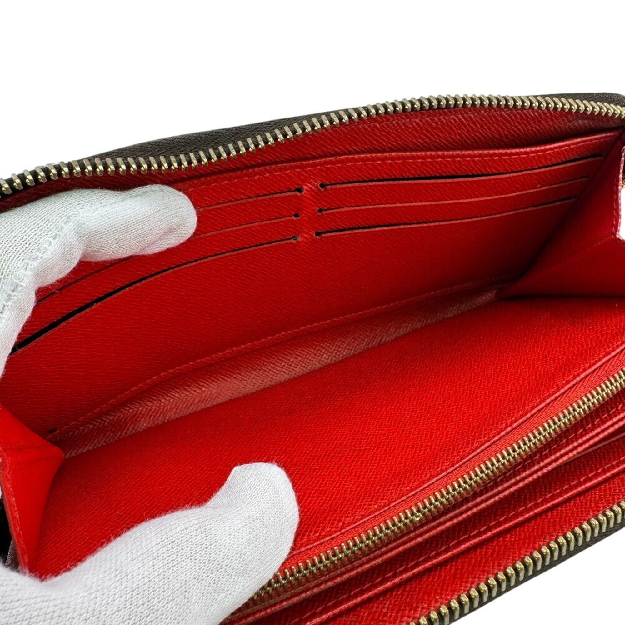 Louis Vuitton Brown Red Color Leather Long Wallet (Bi-Fold) (Pre-Owned)
