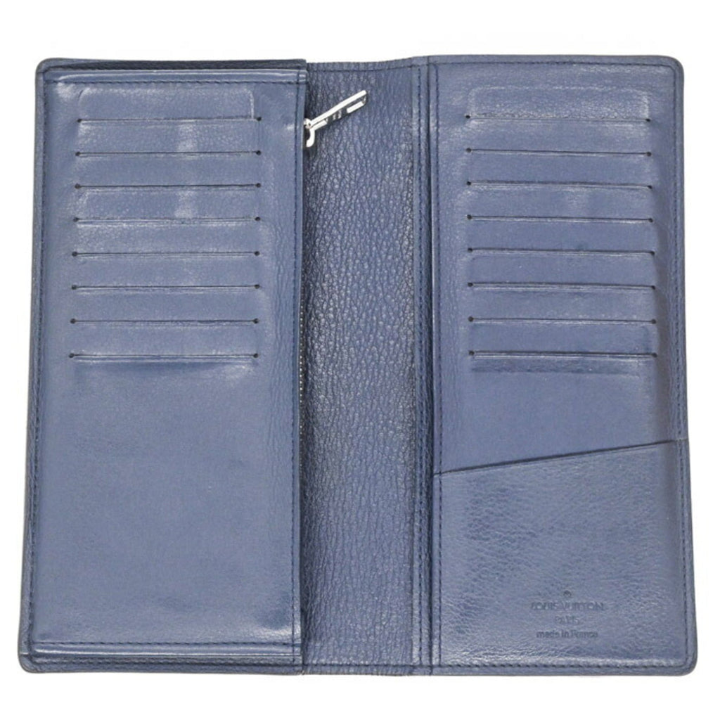 Louis Vuitton Navy Leather Long Wallet (Bi-Fold) (Pre-Owned)