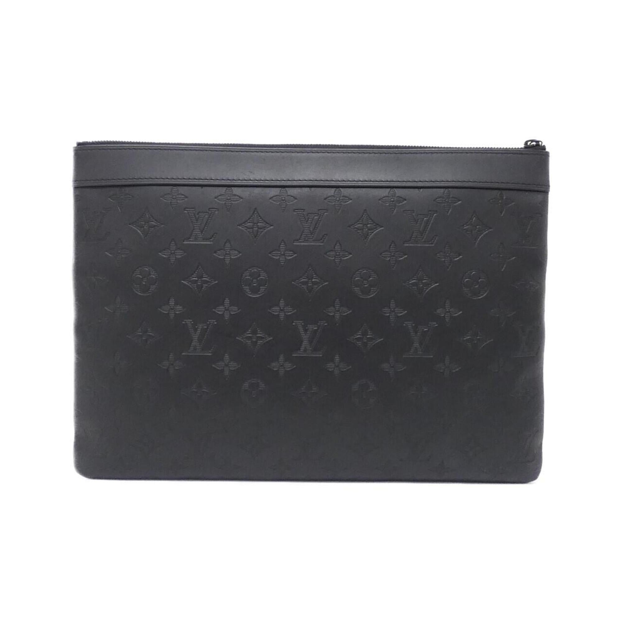 Louis Vuitton Monogram Shadow Black Leather Handbag Pochette (Pre-Owned)
