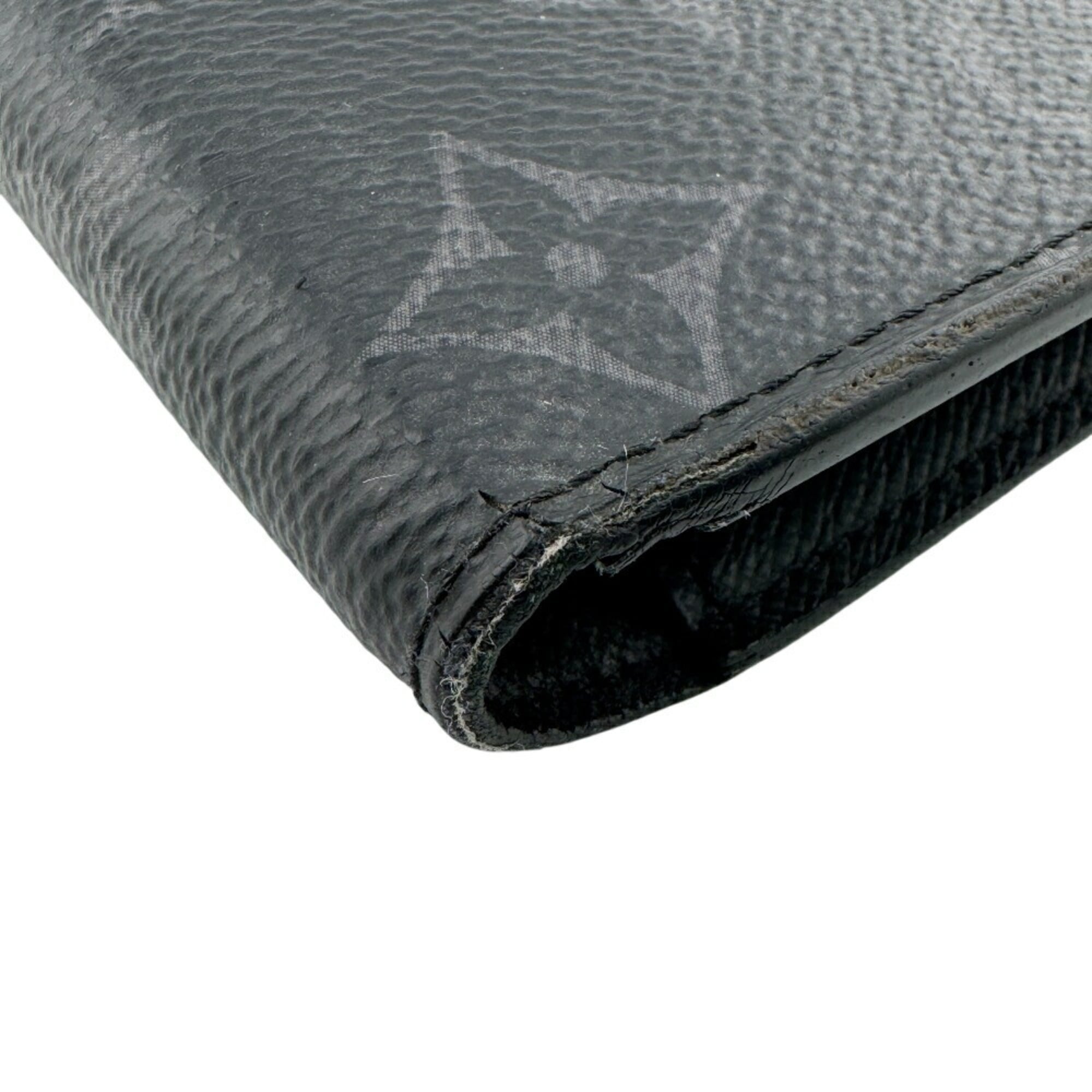 Louis Vuitton Black Leather Long Wallet (Bi-Fold) (Pre-Owned)