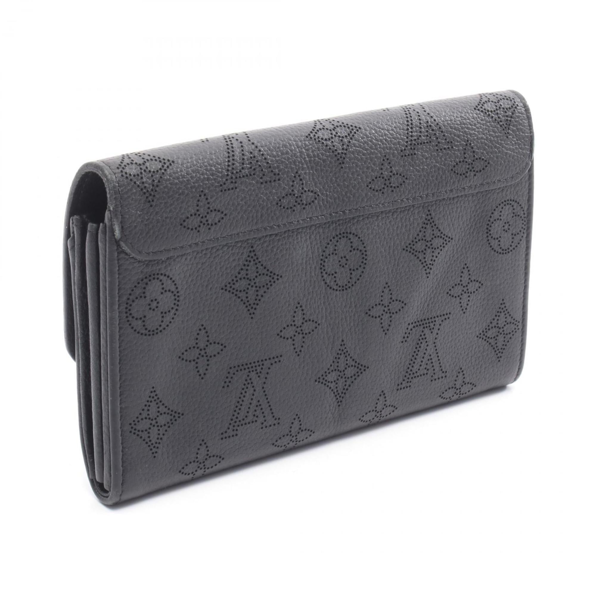 Louis Vuitton Black Noir Mahina Leather Leather Long Wallet (Bi-Fold) (Pre-Owned)