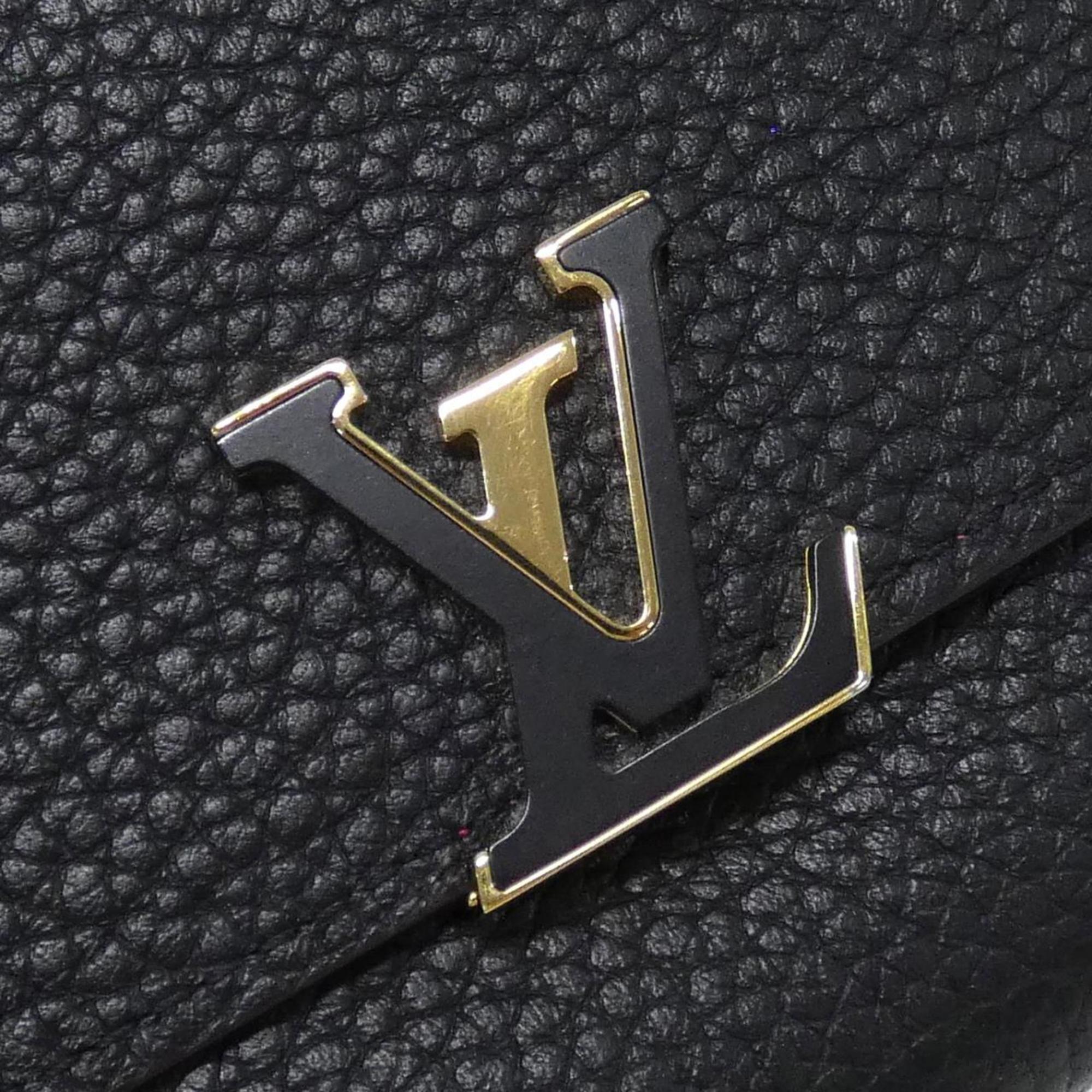 Louis Vuitton Black Hot Pink Leather Middle Wallet (Tri-Fold) (Pre-Owned)