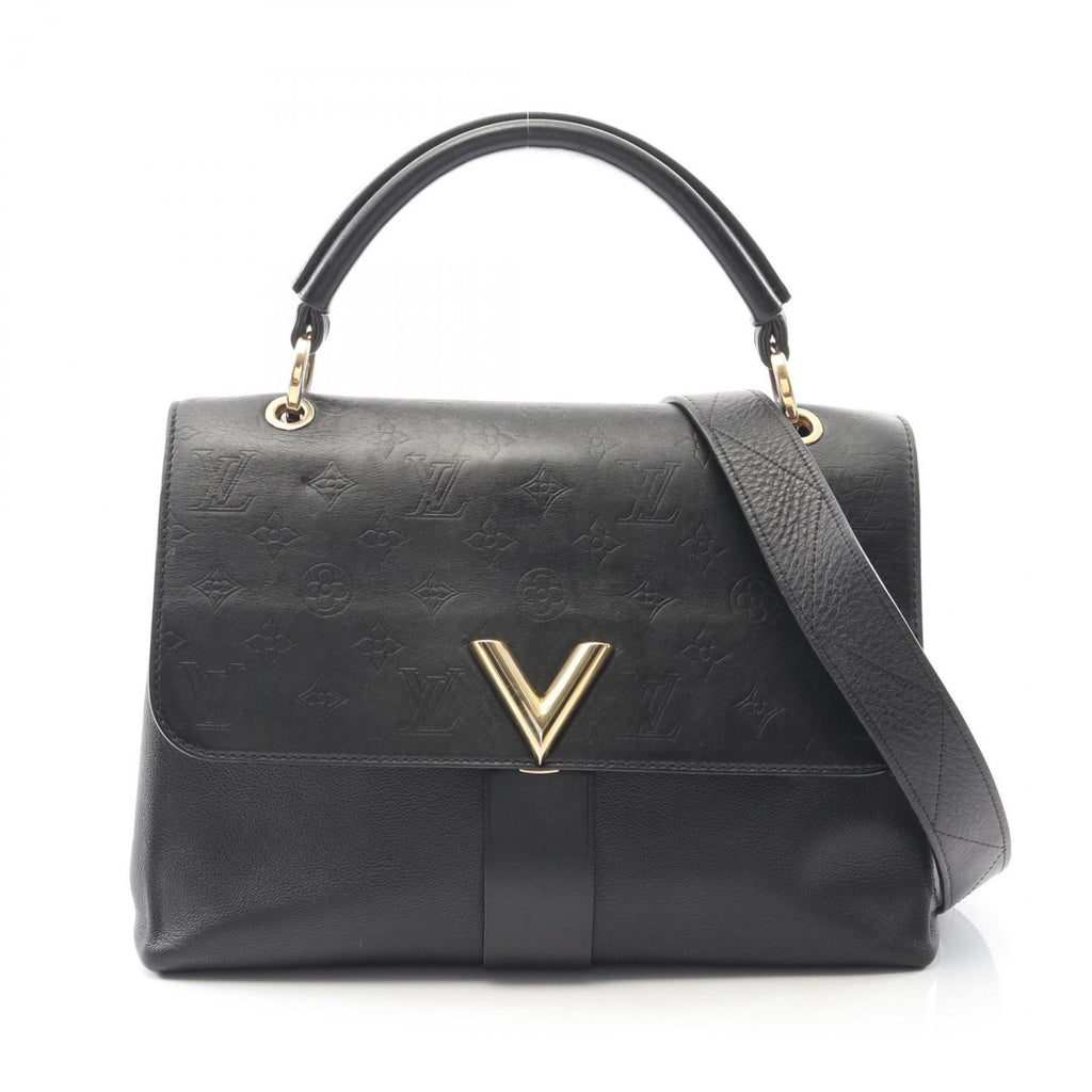 Louis Vuitton Black Leather Handbag (Pre-Owned)