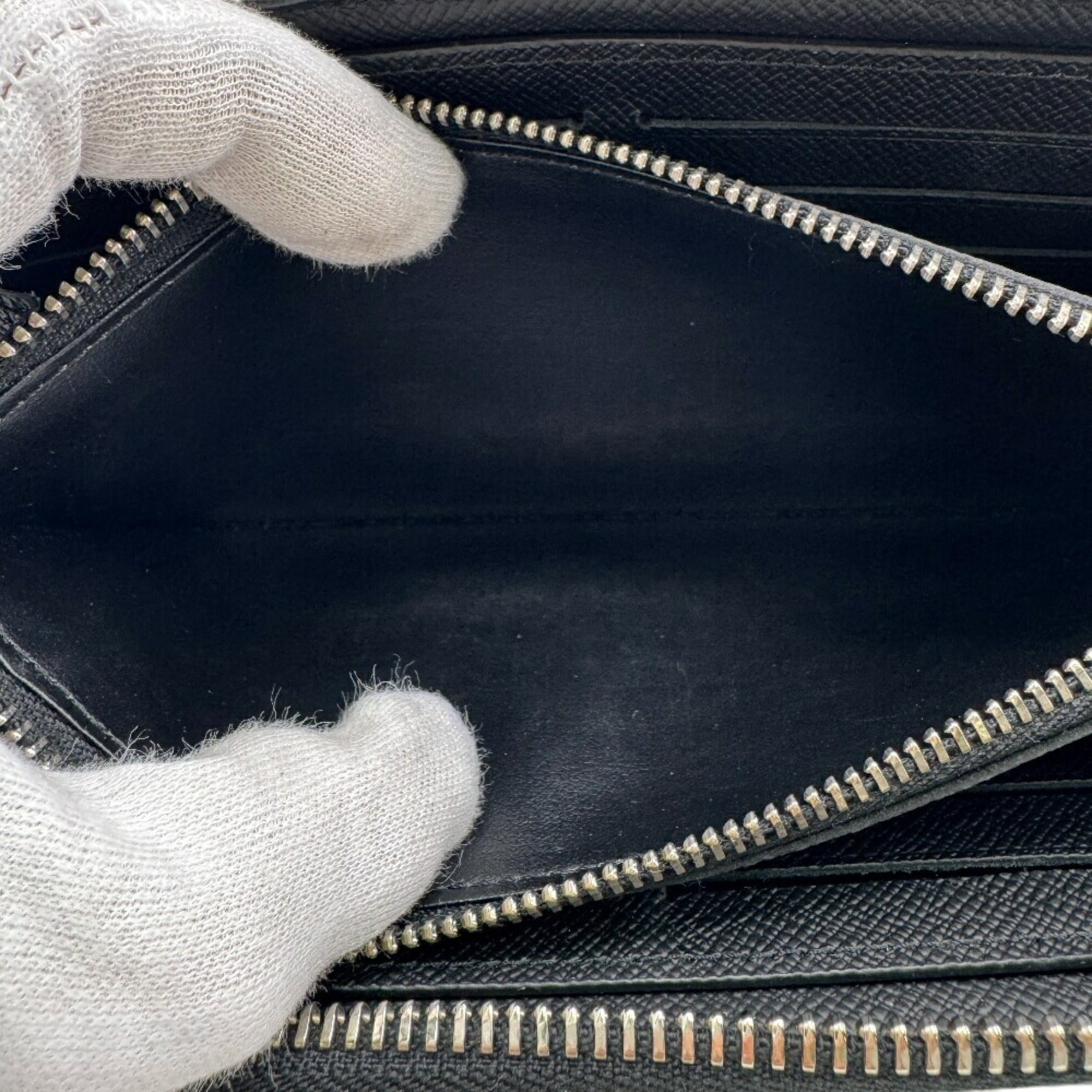 Louis Vuitton Black Leather Long Wallet (Bi-Fold) (Pre-Owned)