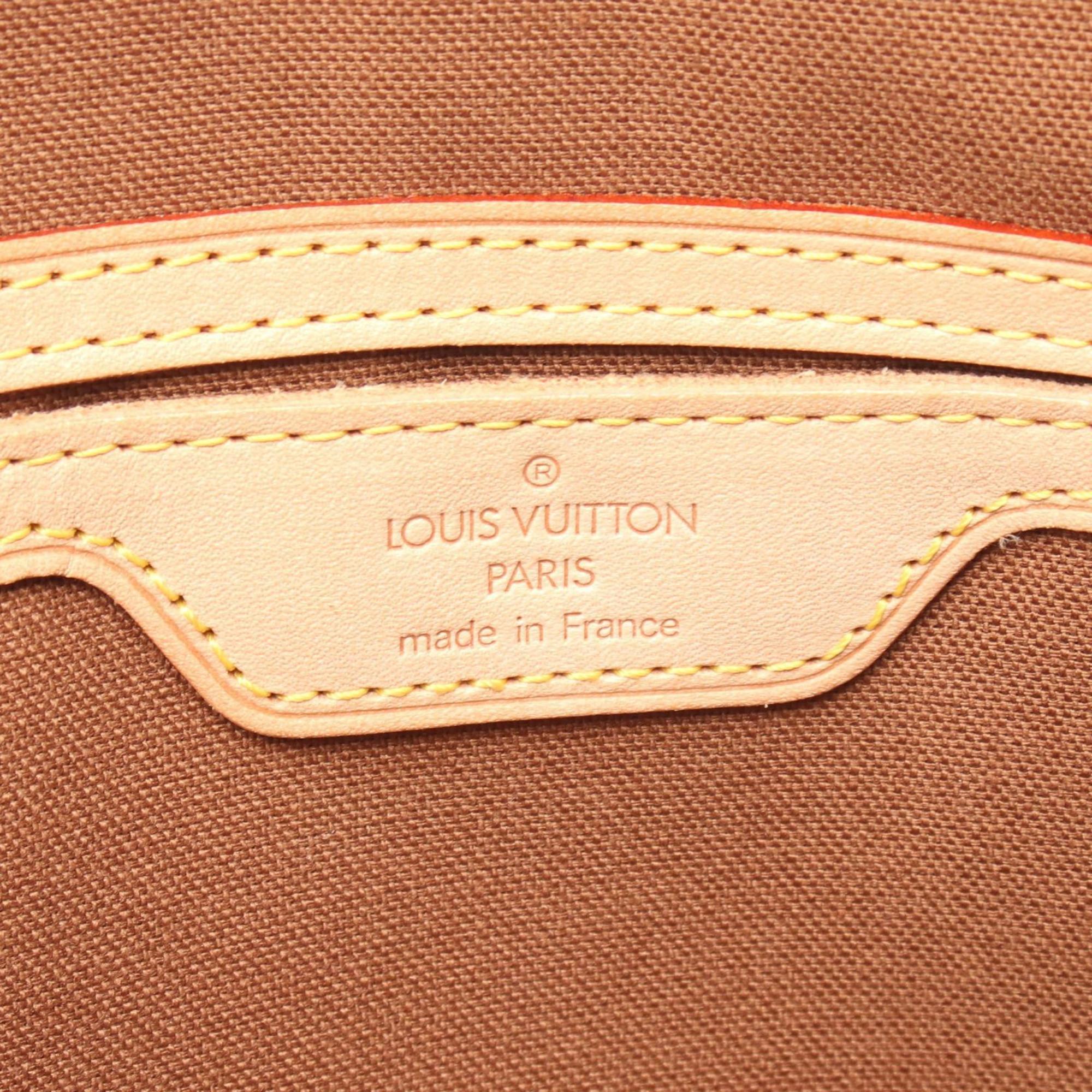 Louis Vuitton Brown Coated Canvas Leather Tote Bag (Pre-Owned)