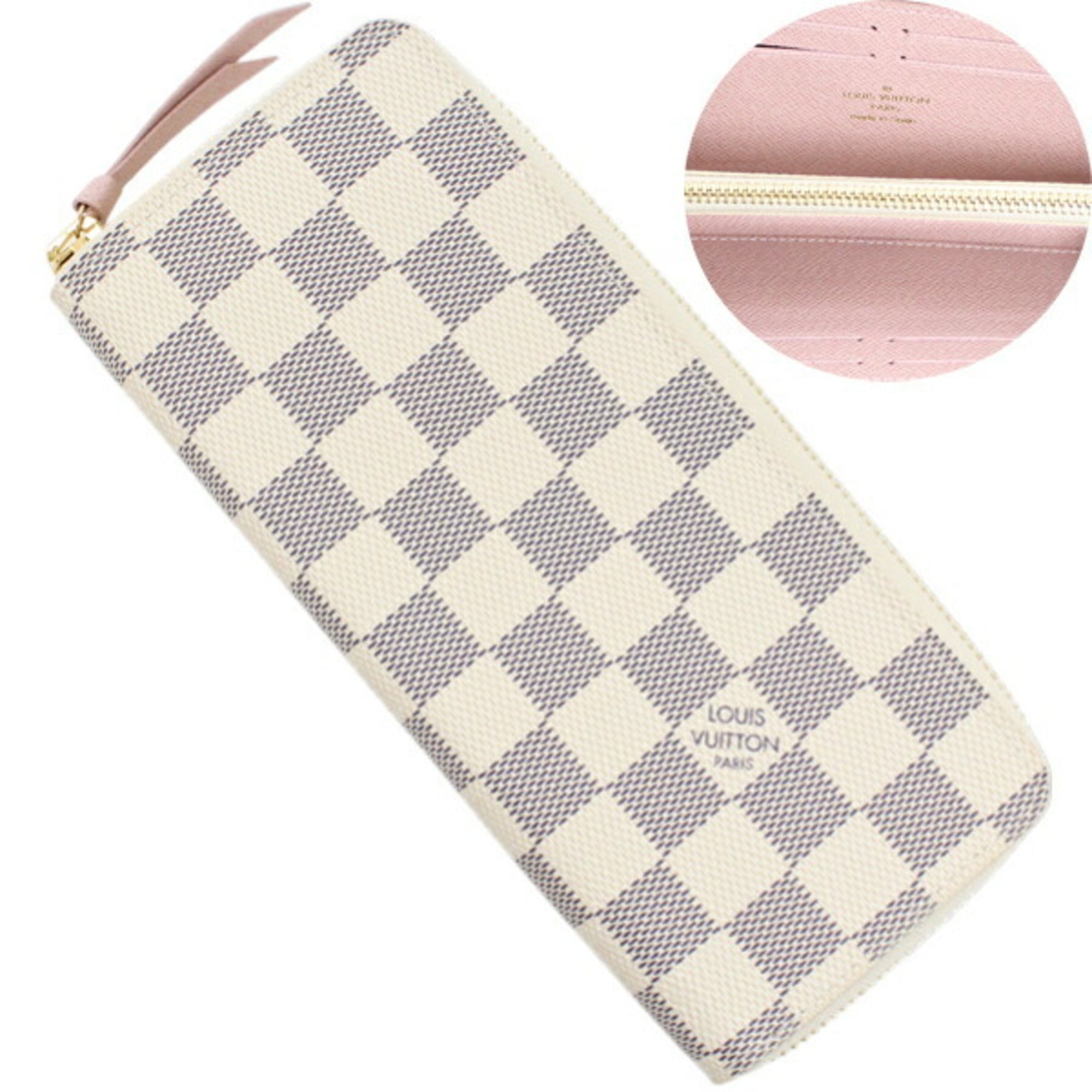 Louis Vuitton Damier Azur Rose Ballerine Damier Azur Long Wallet (Bi-Fold) (Pre-Owned)