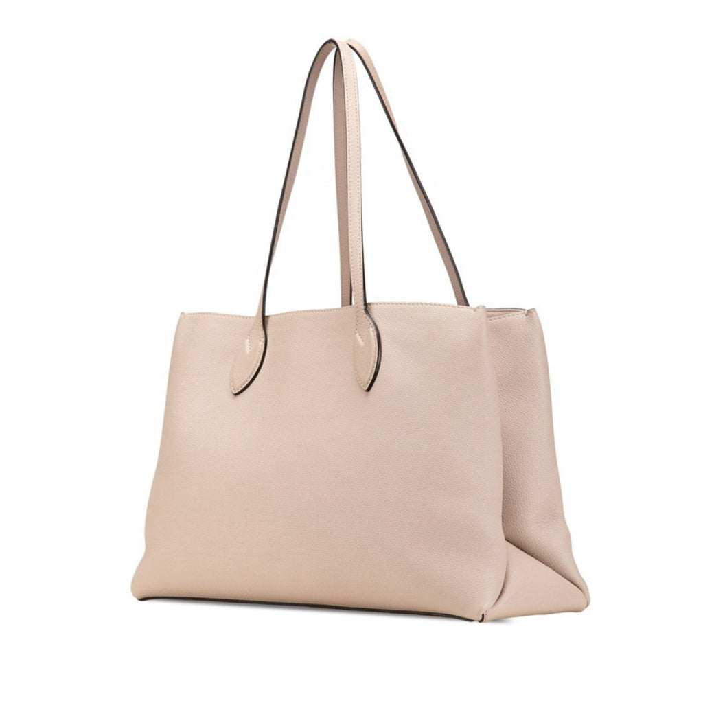 Louis Vuitton Beige Grayish Leather Shoulder Bag Tote Bag (Pre-Owned)
