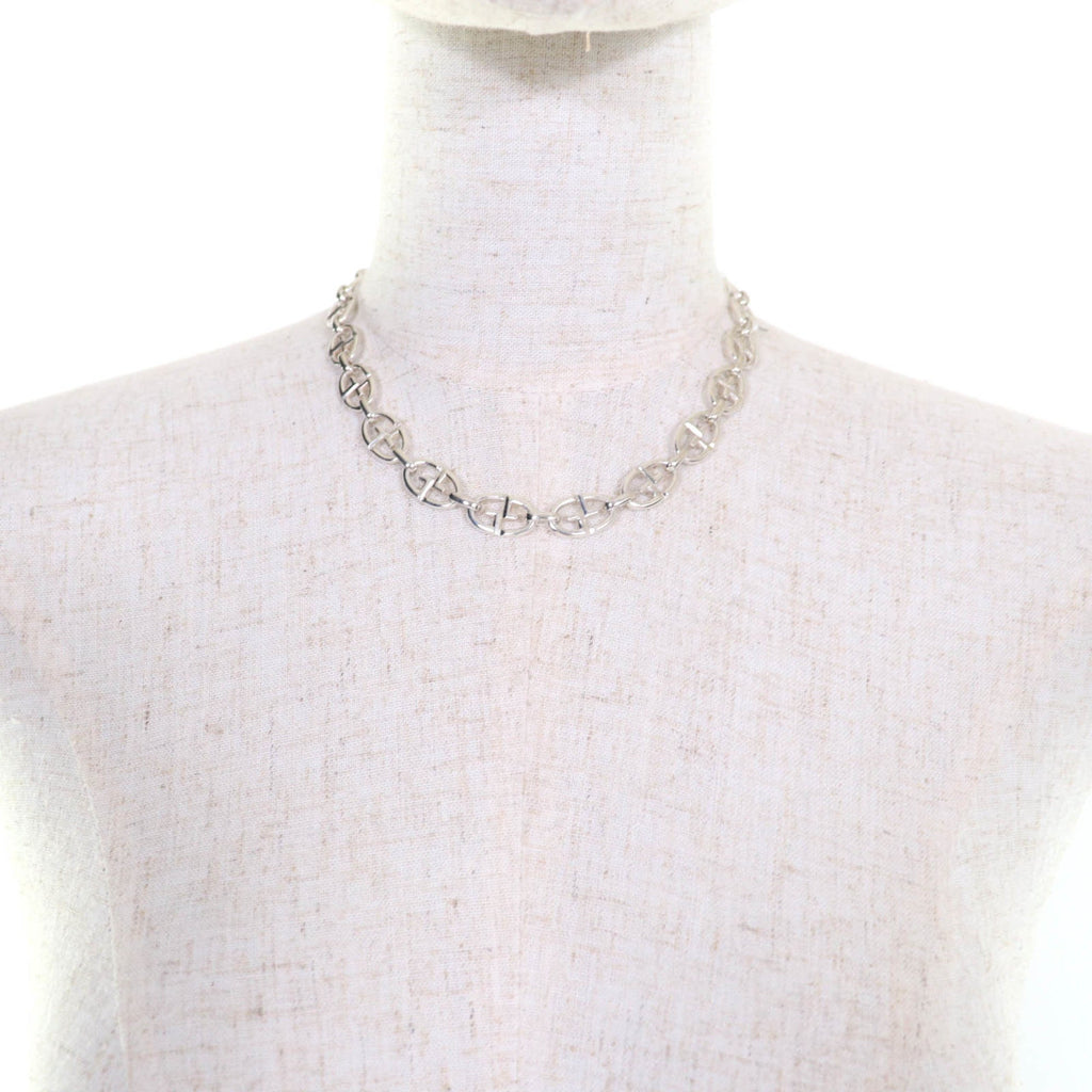 Vintage Double G Anchor Chain Necklace Sterling Silver