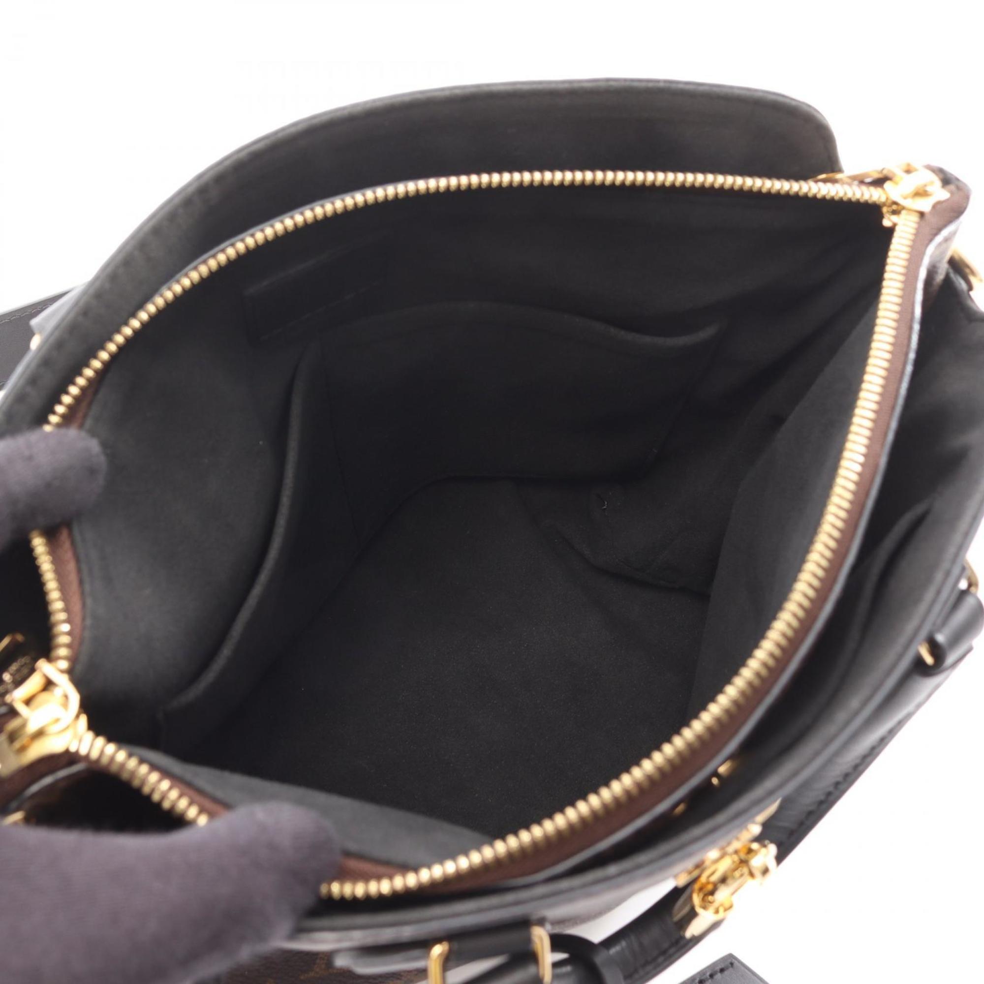 Louis Vuitton Black Brown Noir Pvc Coated Canvas Leather Tote Bag (Pre-Owned)