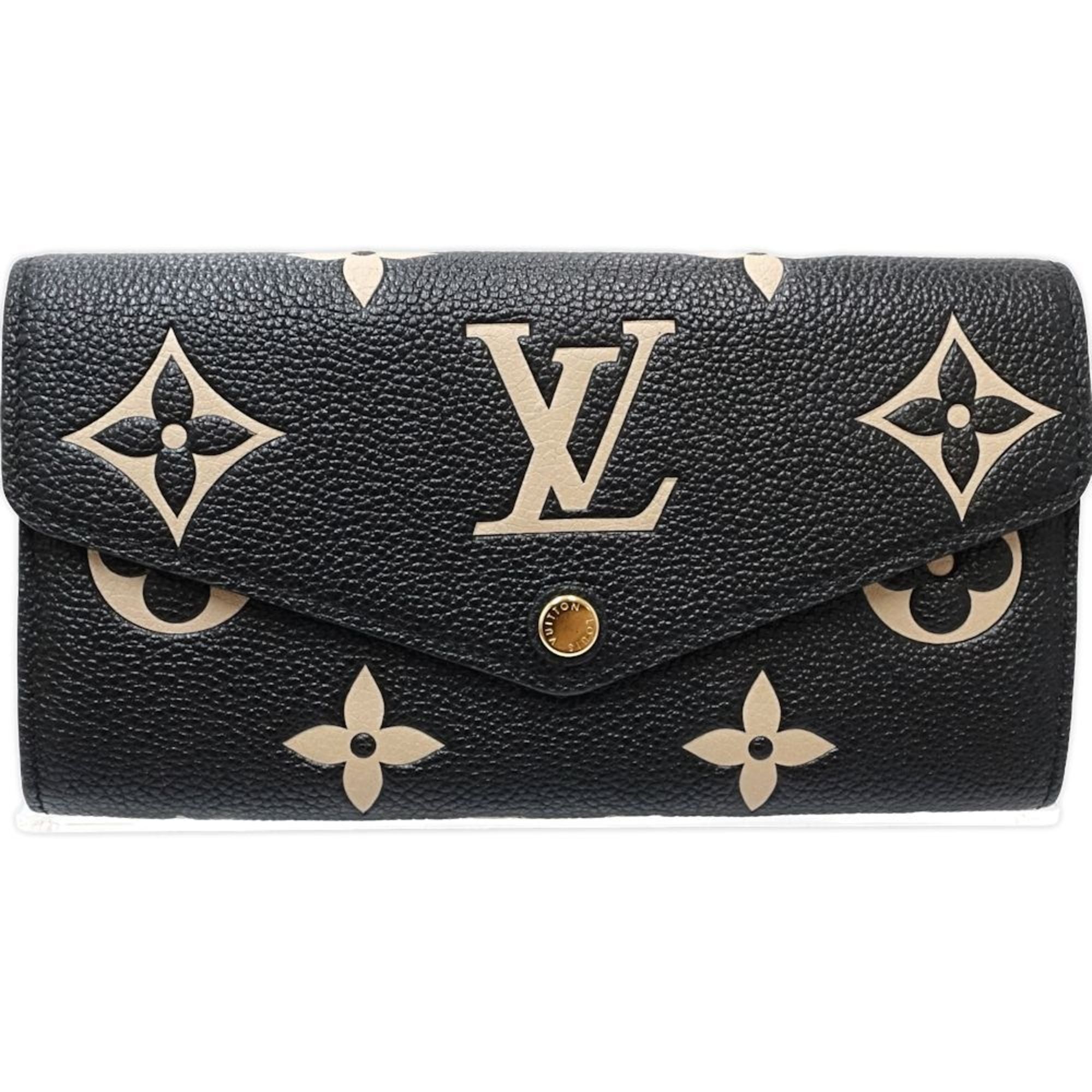 Louis Vuitton Beige Black Monogram Empreinte Long Wallet (Bi-Fold) (Pre-Owned)