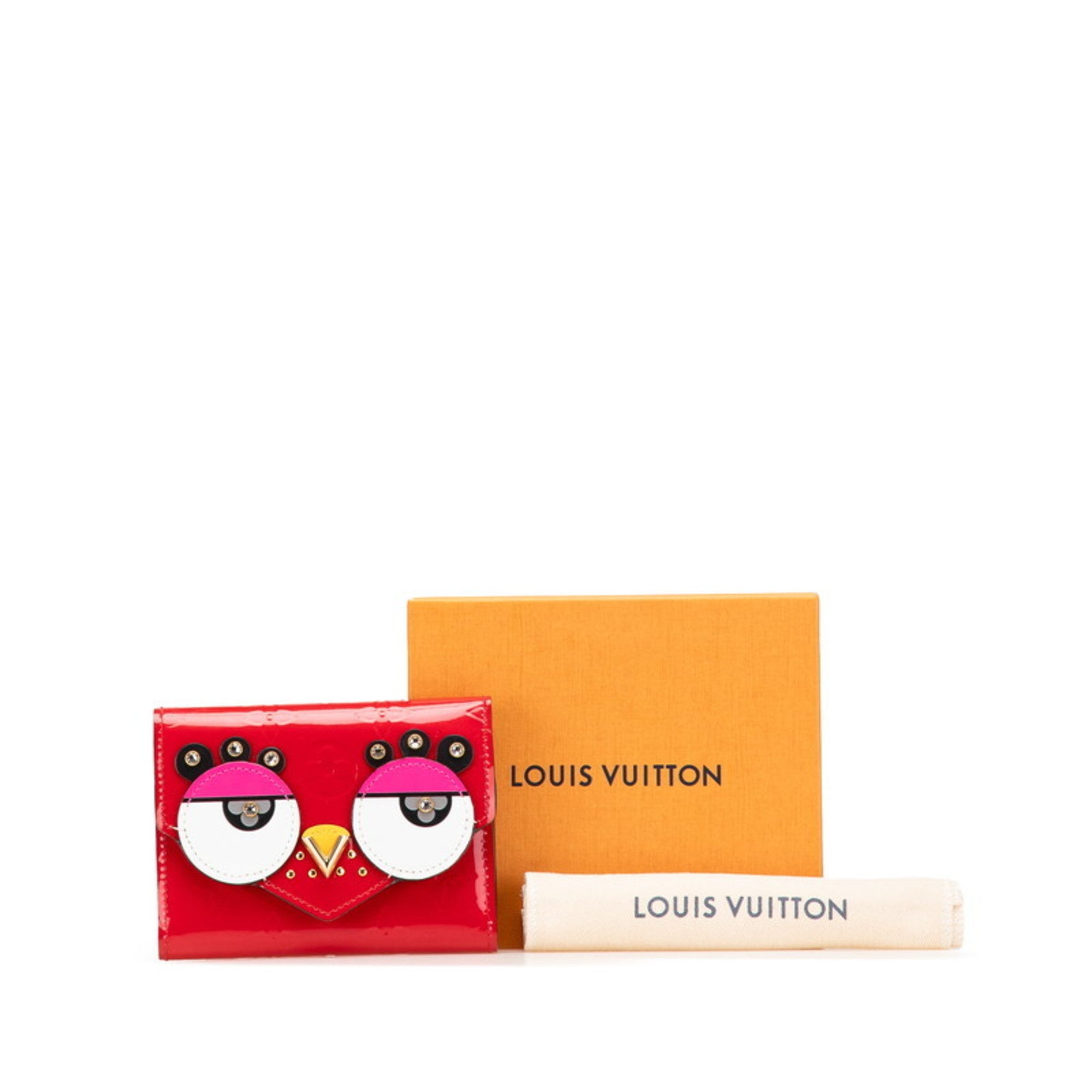 Louis Vuitton Cerise Monogram Red Color Leather Bill Wallet (Tri-Fold) (Pre-Owned)