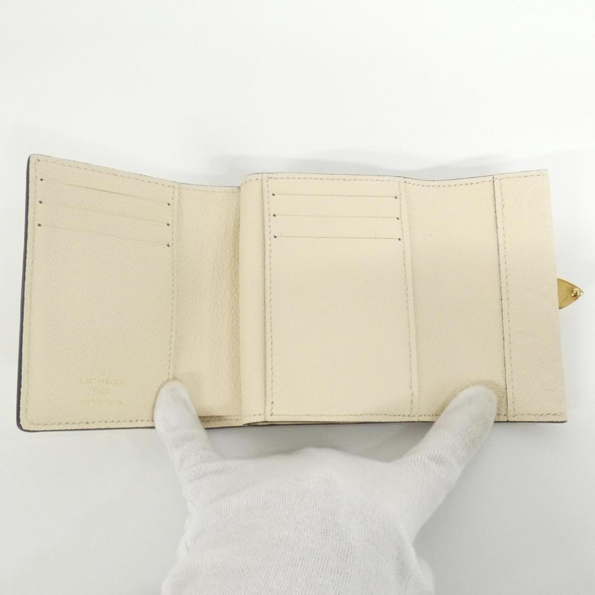 Louis Vuitton Monogram Empreinte Beige Leather Wallet (Tri-Fold) (Pre-Owned)