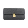 Louis Vuitton Black Leather Long Wallet (Bi-Fold) (Pre-Owned)