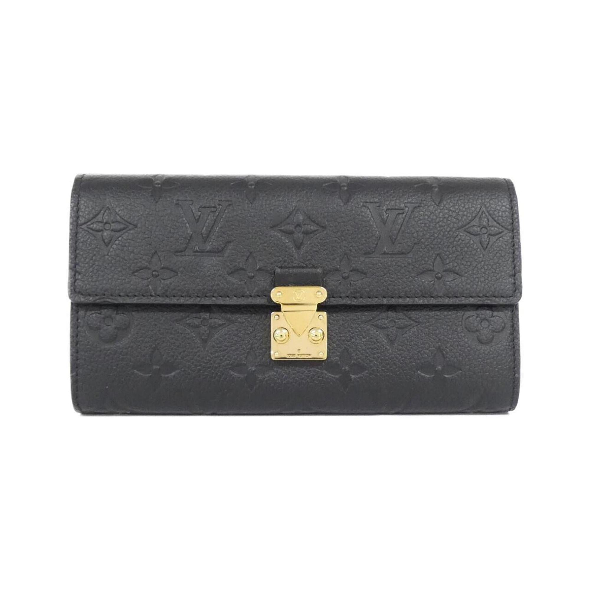 Louis Vuitton Black Leather Long Wallet (Bi-Fold) (Pre-Owned)