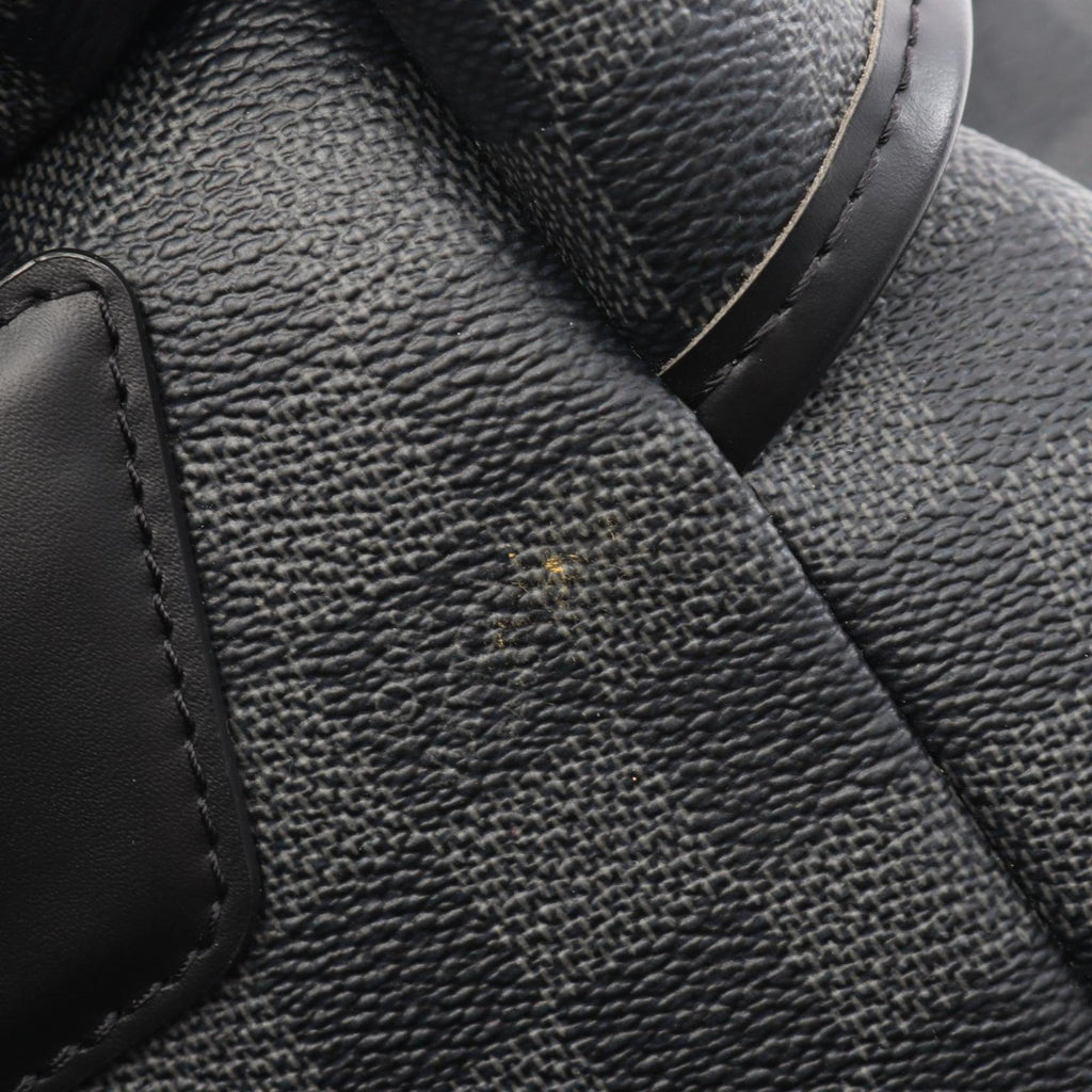 Louis Vuitton Black Coated Canvas Leather Backpack (Pre-Owned)