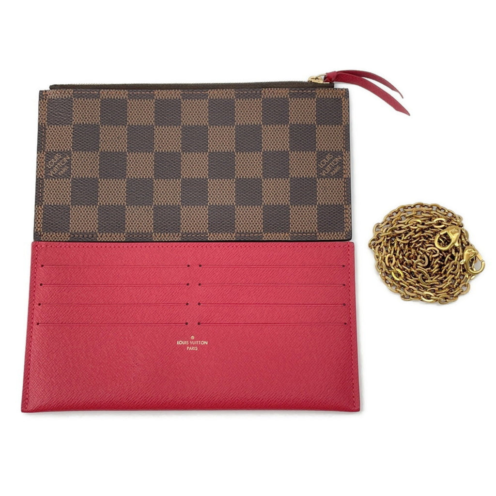Louis Vuitton Damier Damier Canvas Ebene Red Color Pochette (Pre-Owned)