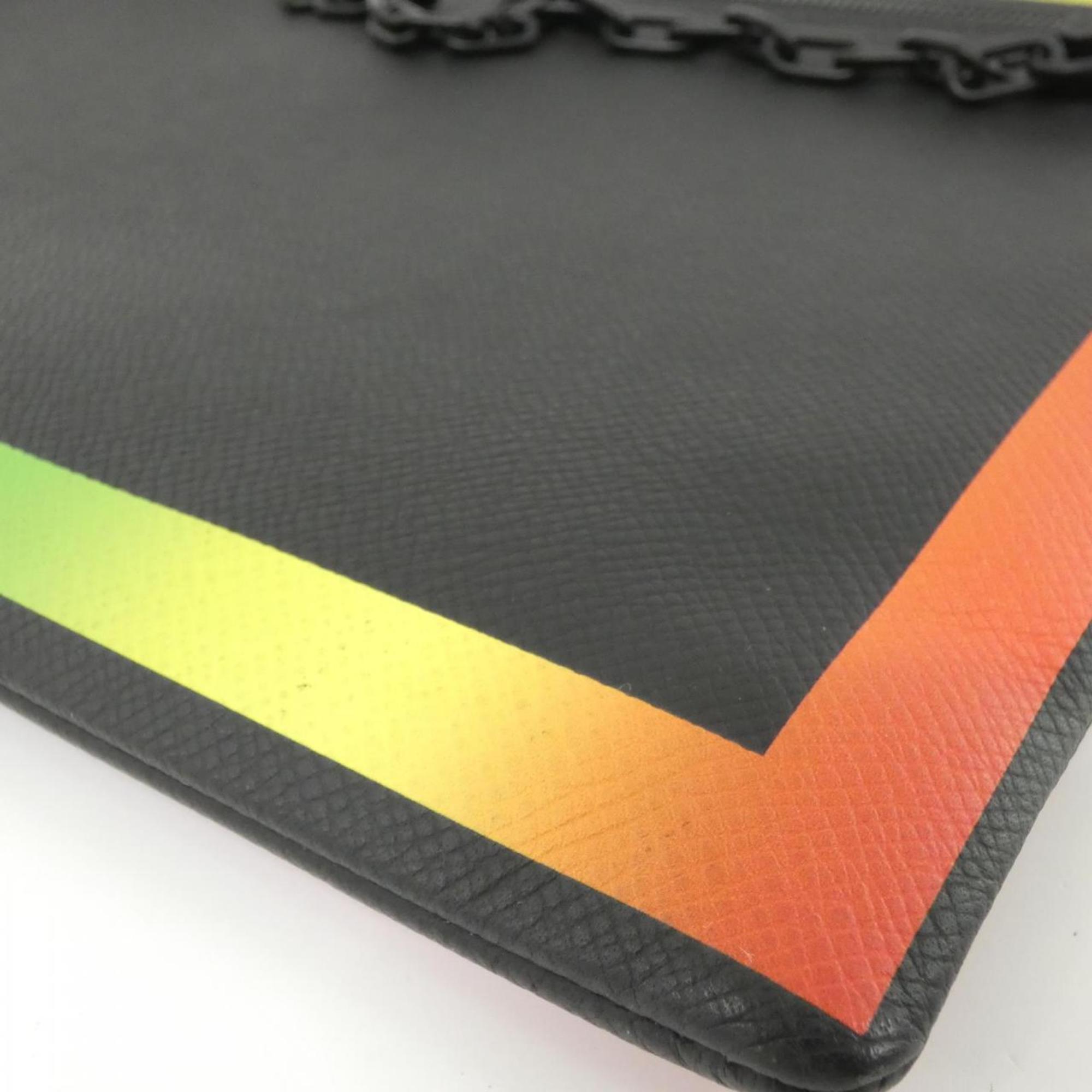 Louis Vuitton Black Multi-Color Leather Handbag Pochette (Pre-Owned)