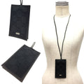 Pendant Necklace Canvas and Leather Black