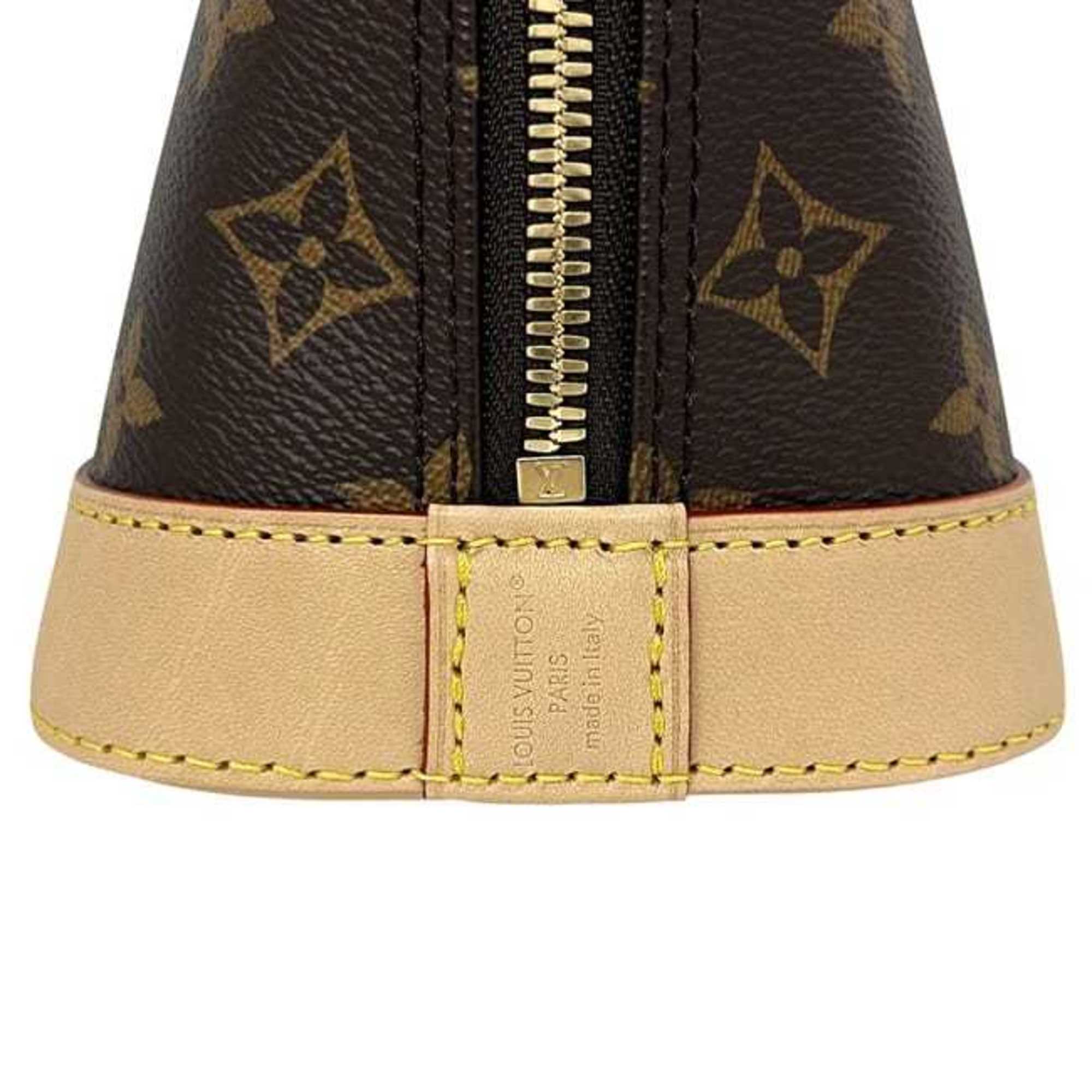 Louis Vuitton Brown Monogram Canvas Leather Handbag Shoulder Bag (Pre-Owned)